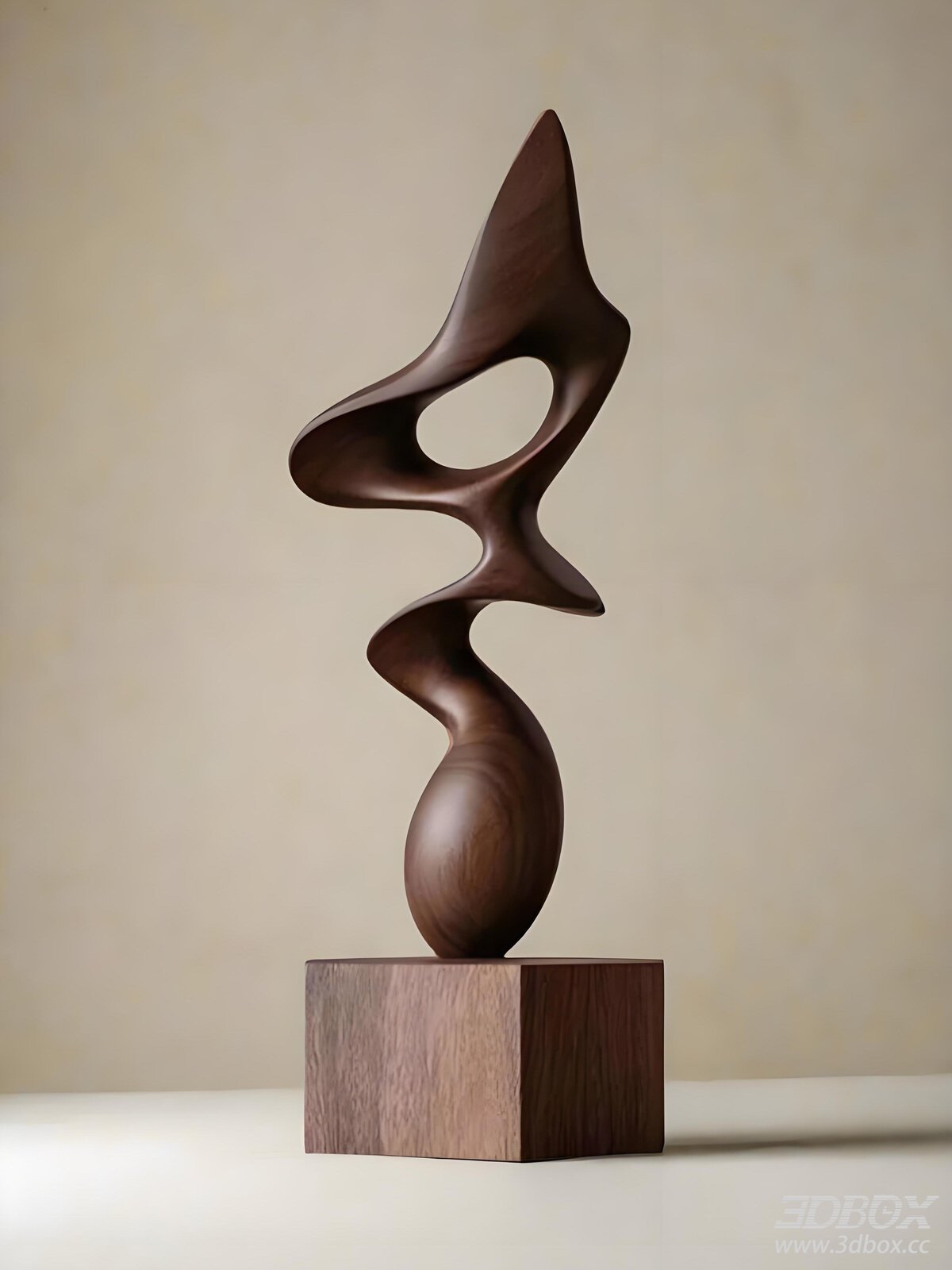 Abstract Walnut Wood Decorative Sculpture