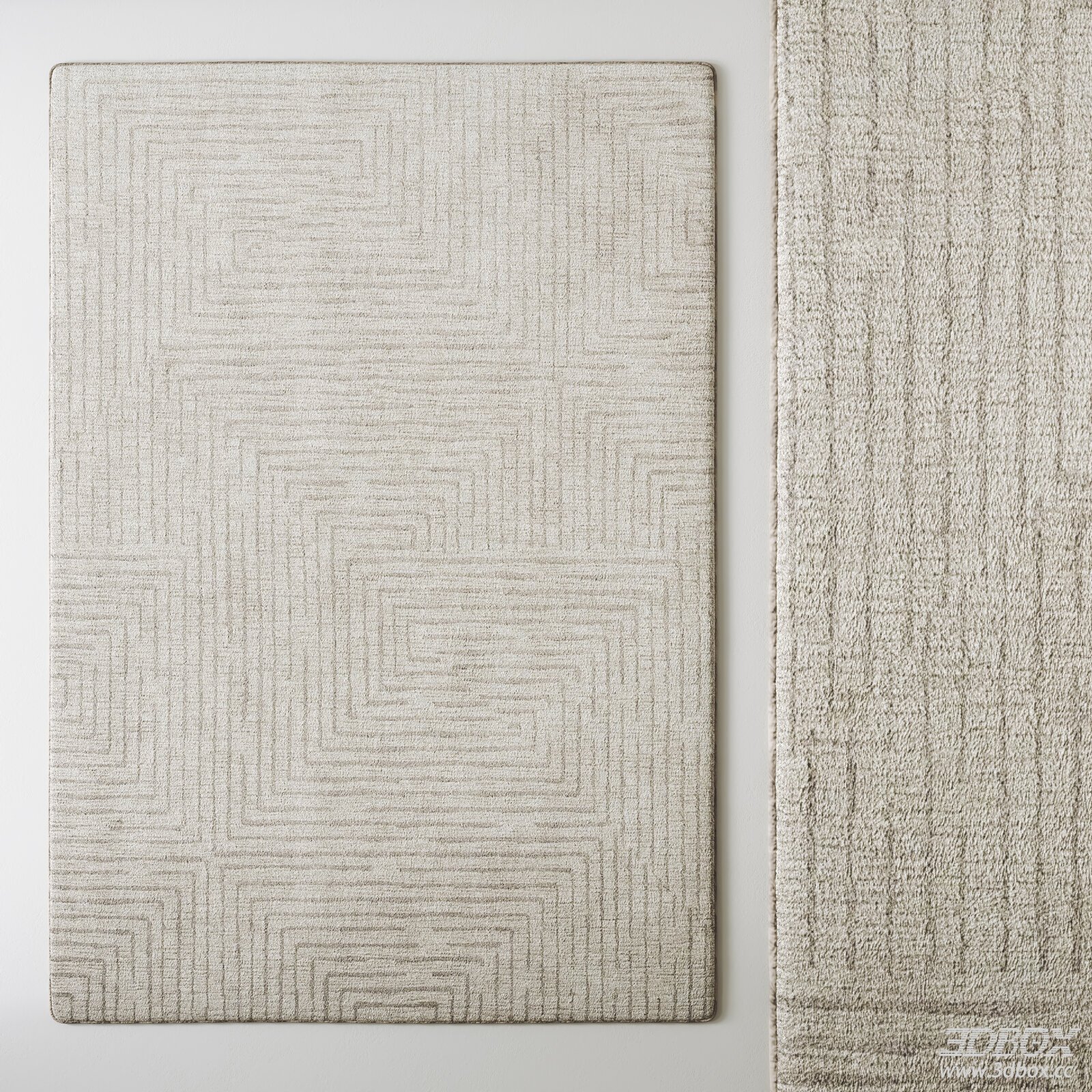 Modern Geometric Pattern Fabric Beige Carpet