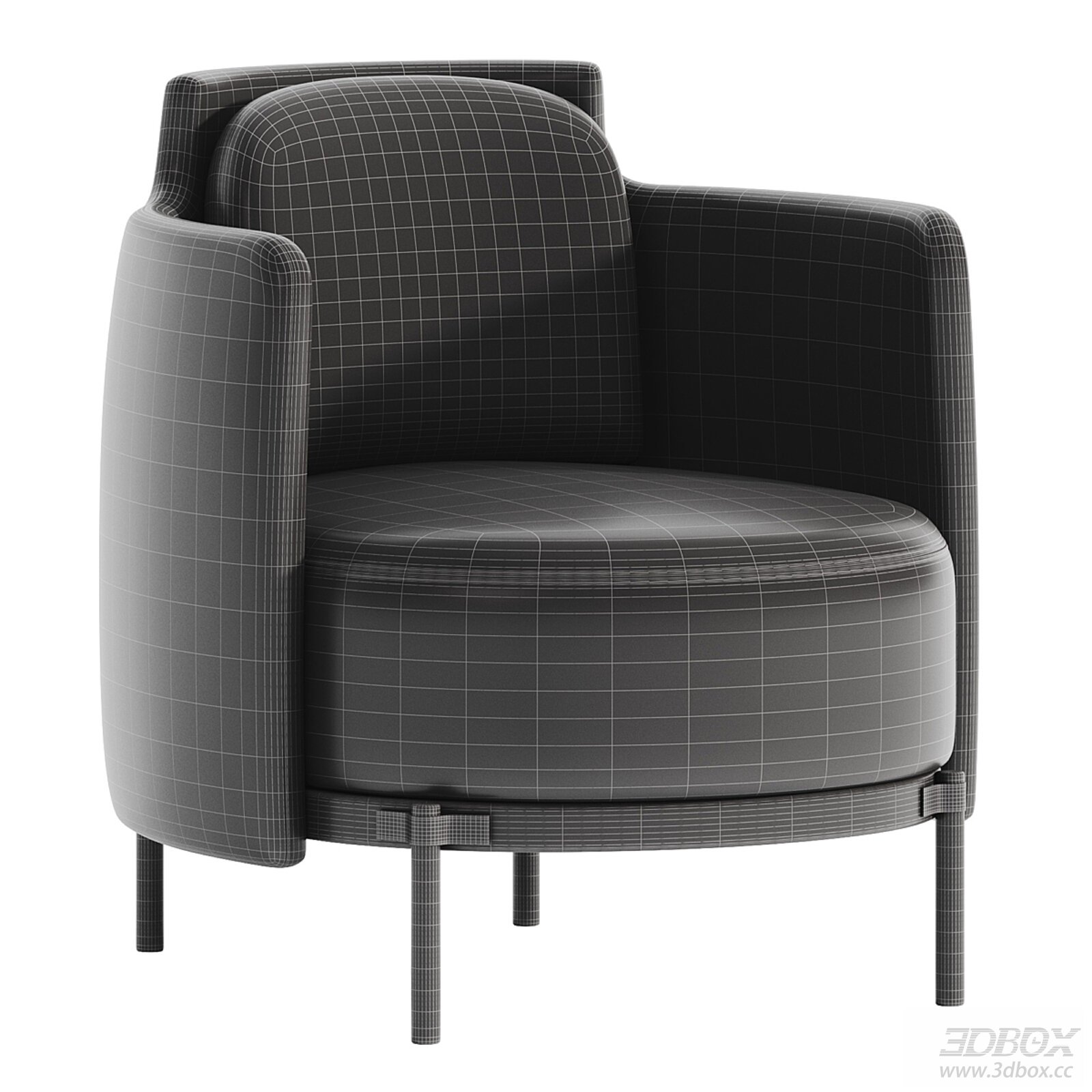 Modern Minotti Upholstered Armchair with Metal Legs
