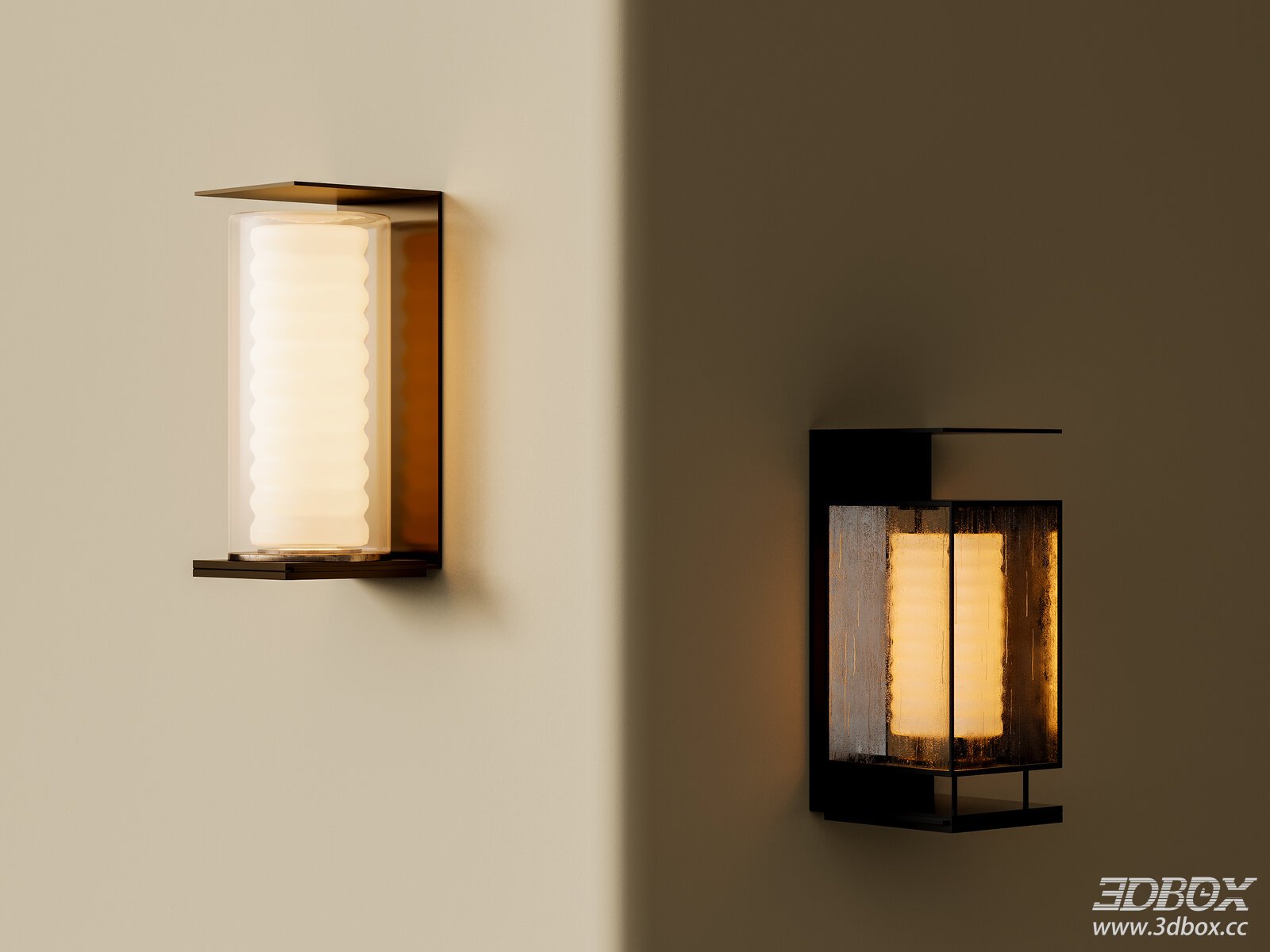 Modern Retro Metal Glass Wall Lamp Set