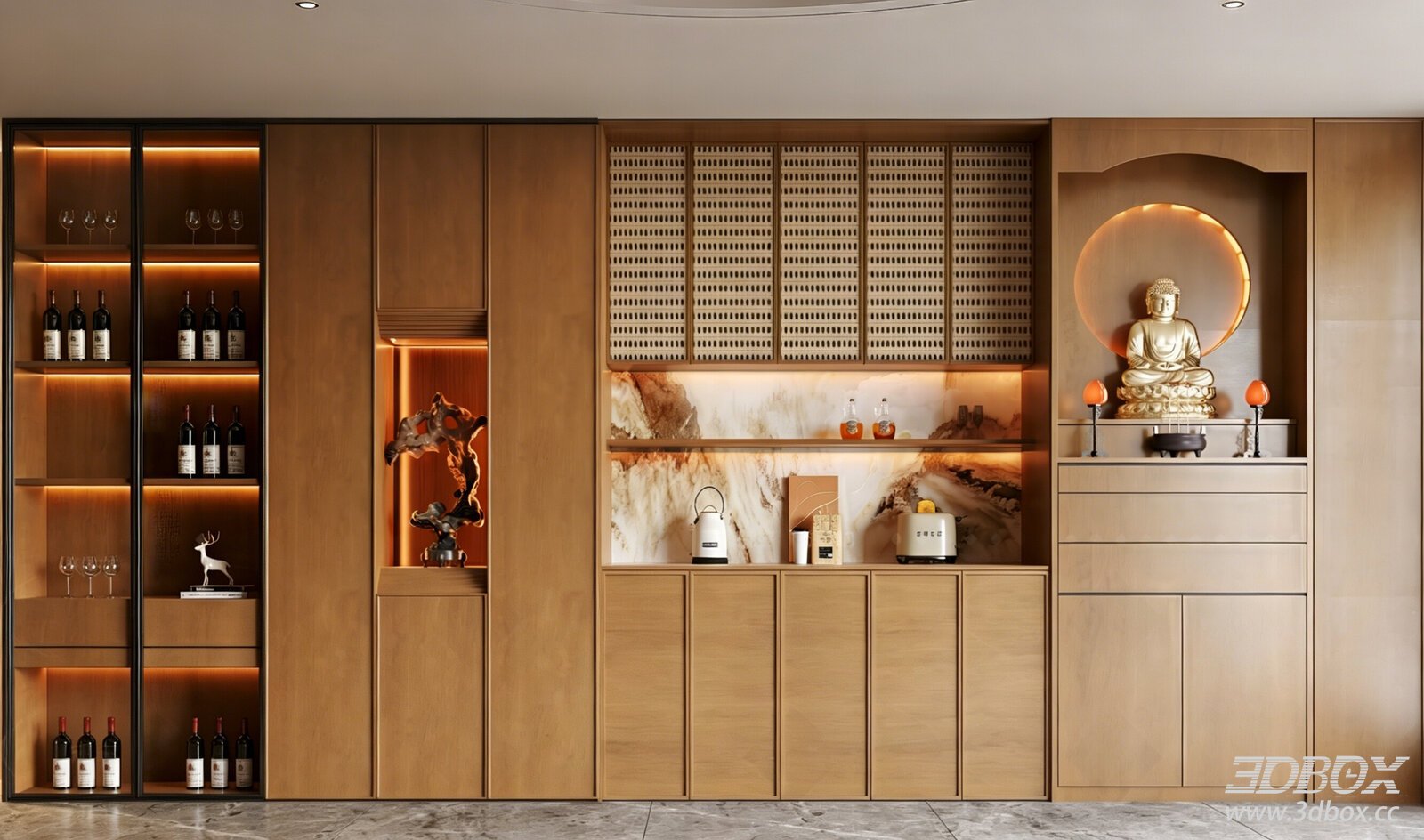 New Chinese Style Wooden Sideboard Display Cabinet