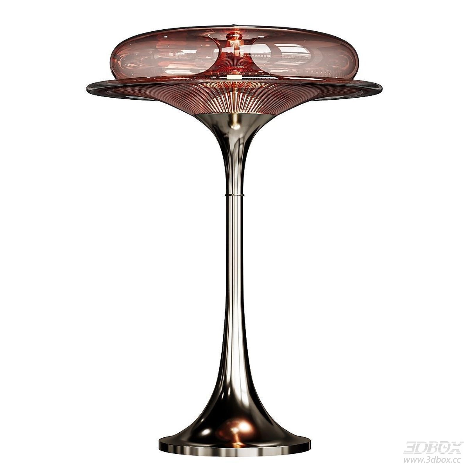 Modern Amber Glass Table Lamp with Metal Base