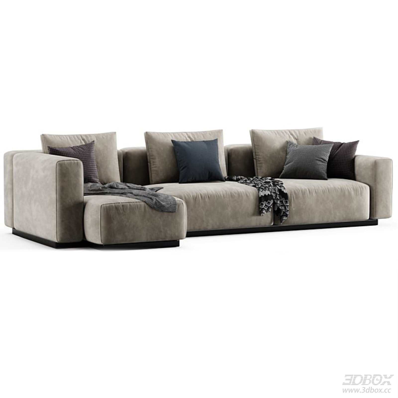 Modern L Shape Velvet Sectional Sofa Set