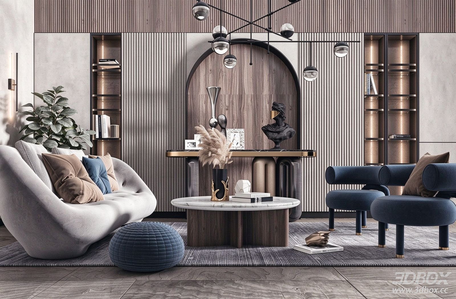 Modern Luxury Living Room Sofa and Coffee Table Set