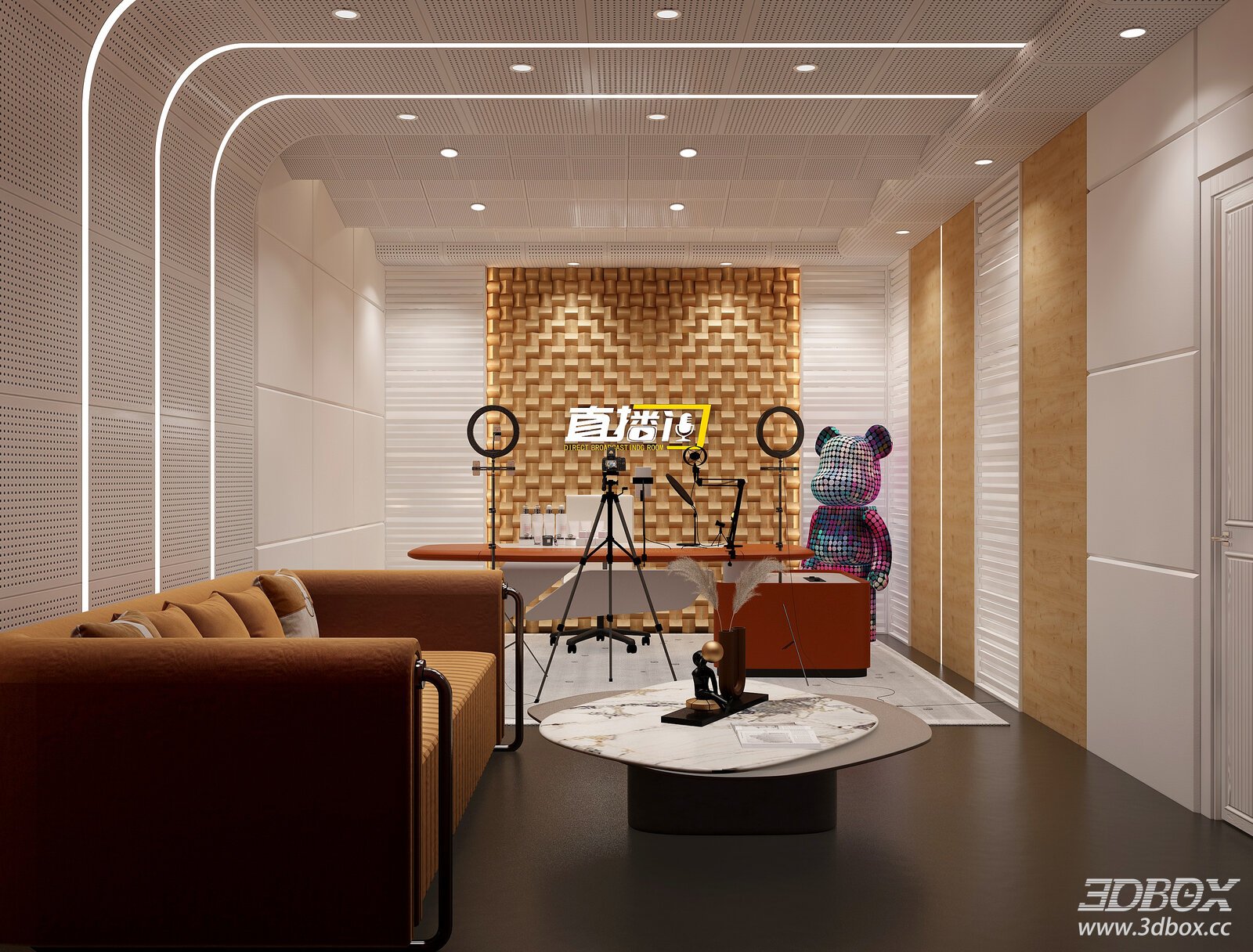 Modern Live Streaming Room Interior Scene