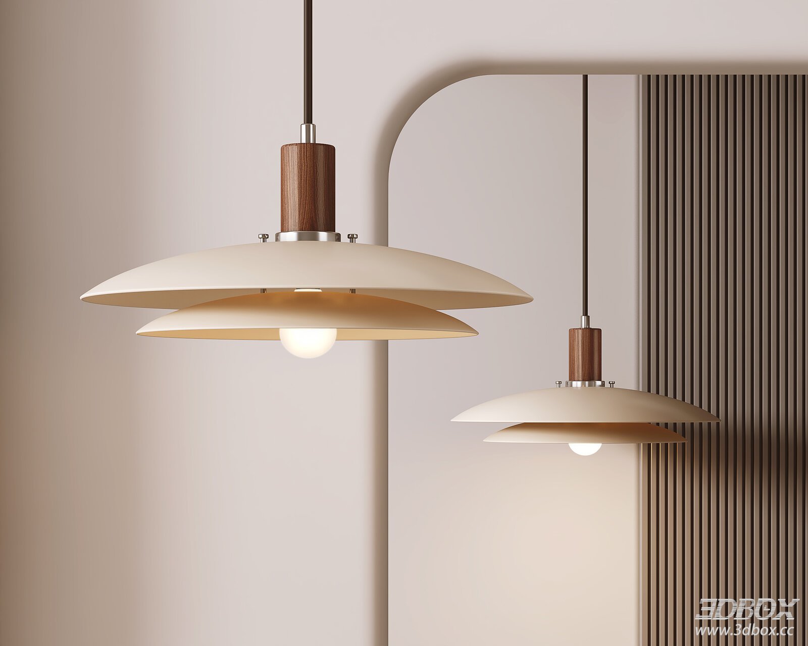 Modern Wood Metal Pendant Ceiling Lamp Minimalist Home Lighting