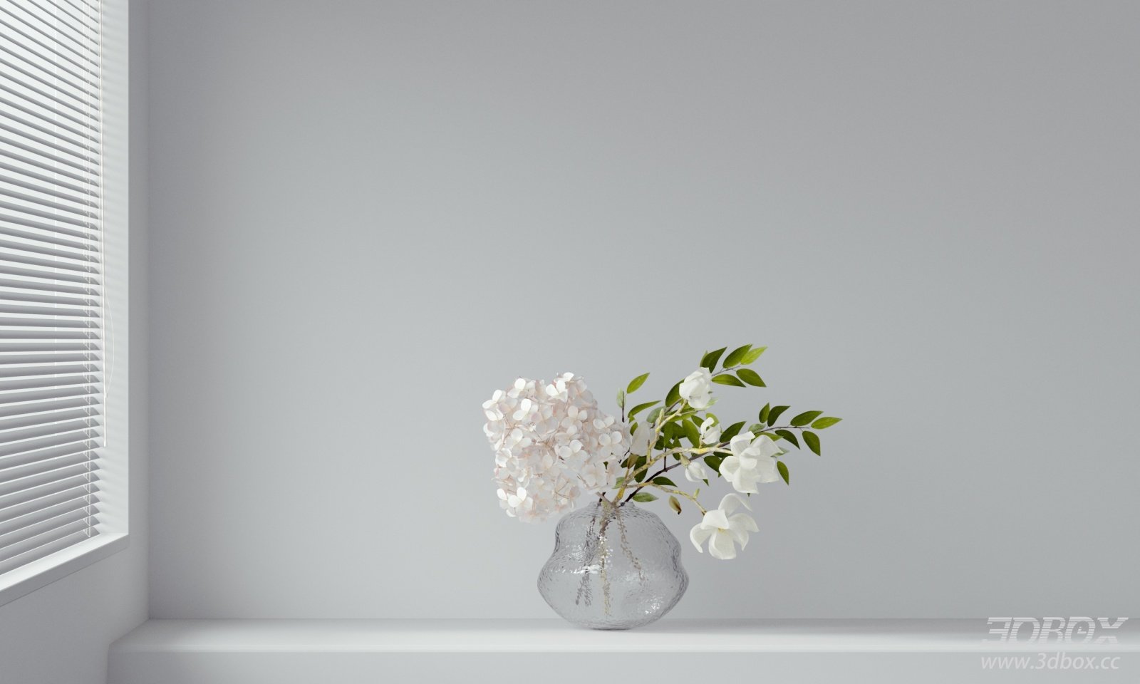 Modern Floral Bouquet in Textured Glass Vase