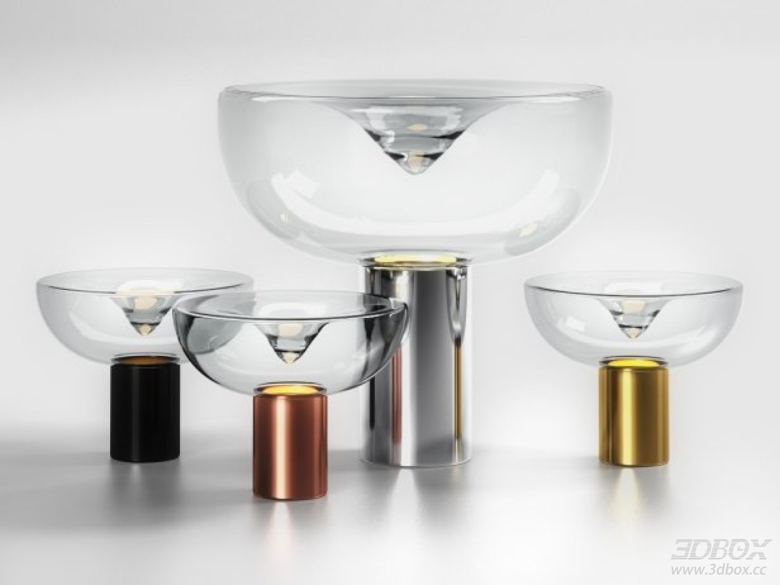Modern Art Glass Table Lamp Set