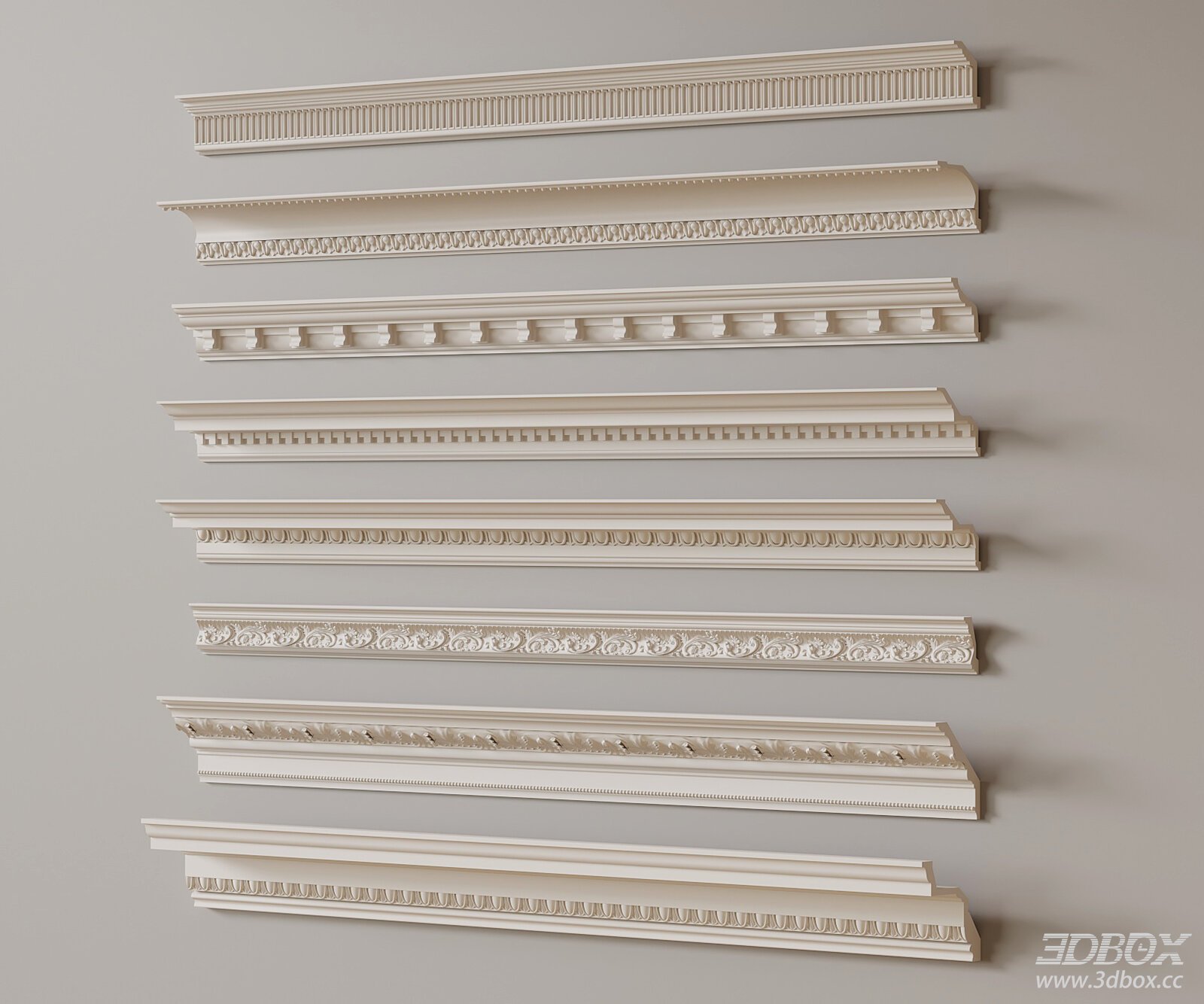 Classic French Style Plaster Cornice Set Decorative Molding
