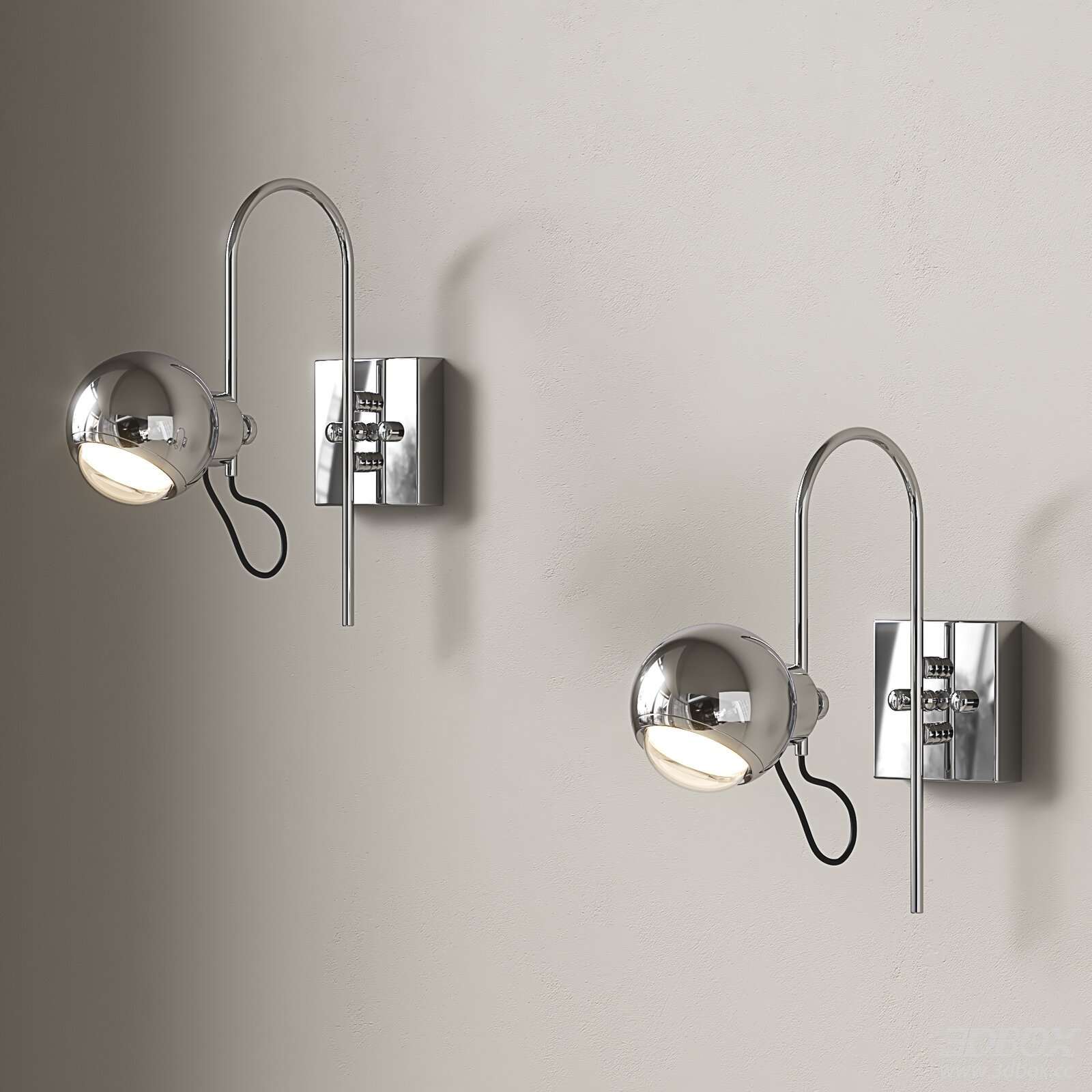 Vintage Bauhaus Polished Chrome Wall Sconce Set