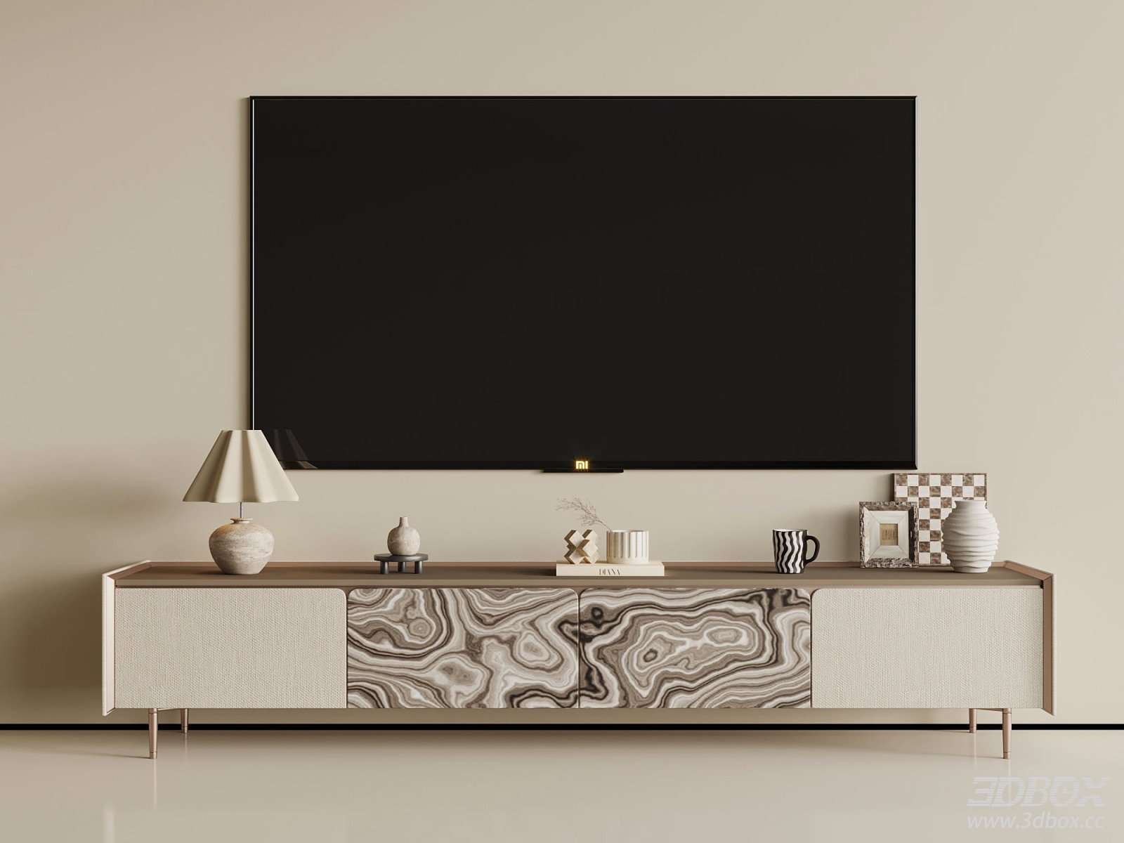 Modern Luxury Italian Style TV Cabinet Set
