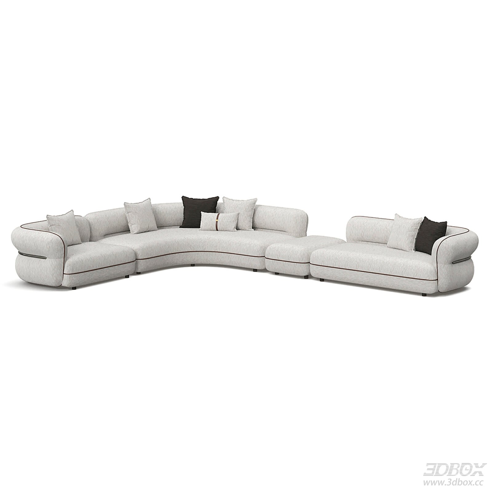 Modern Minimalist Curved Sectional Sofa Set