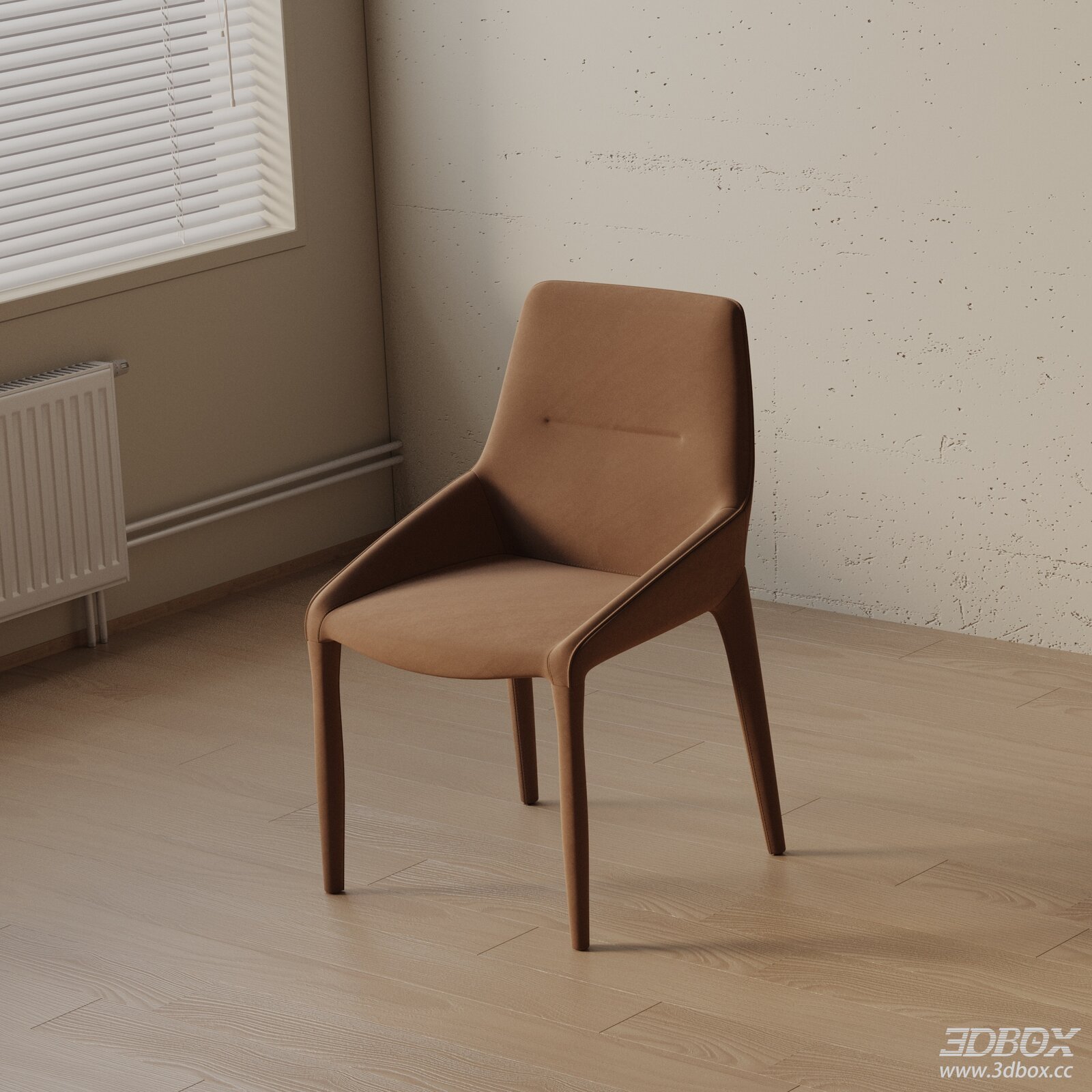 Modern Upholstered Dining Chair with Wooden Legs