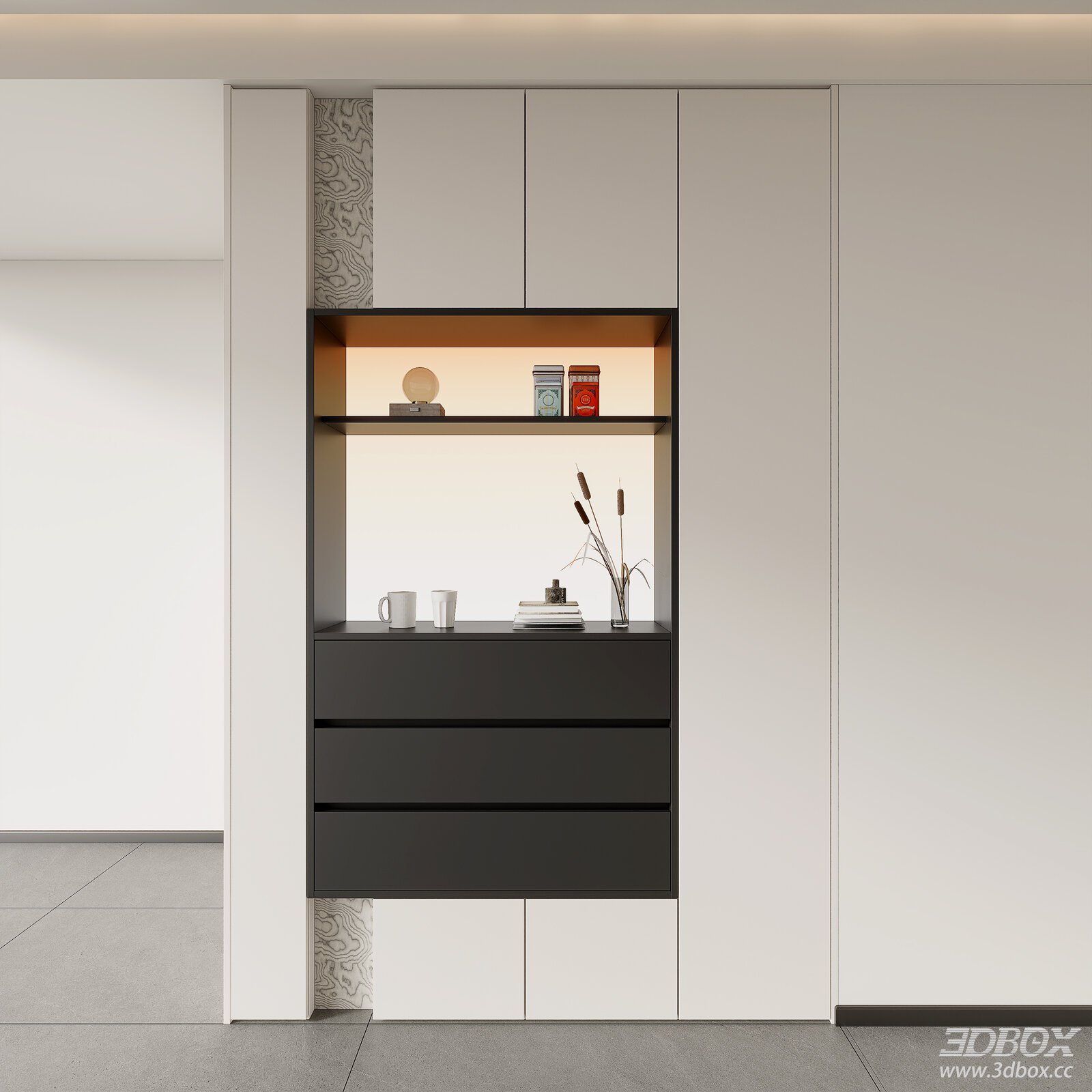 Modern Minimalist Sideboard Display Cabinet with Drawers