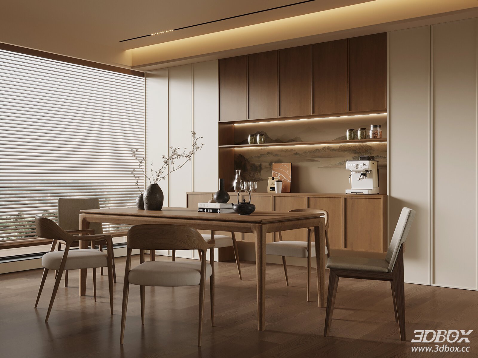 Mid Century Modern Walnut Wood Dining Room Set