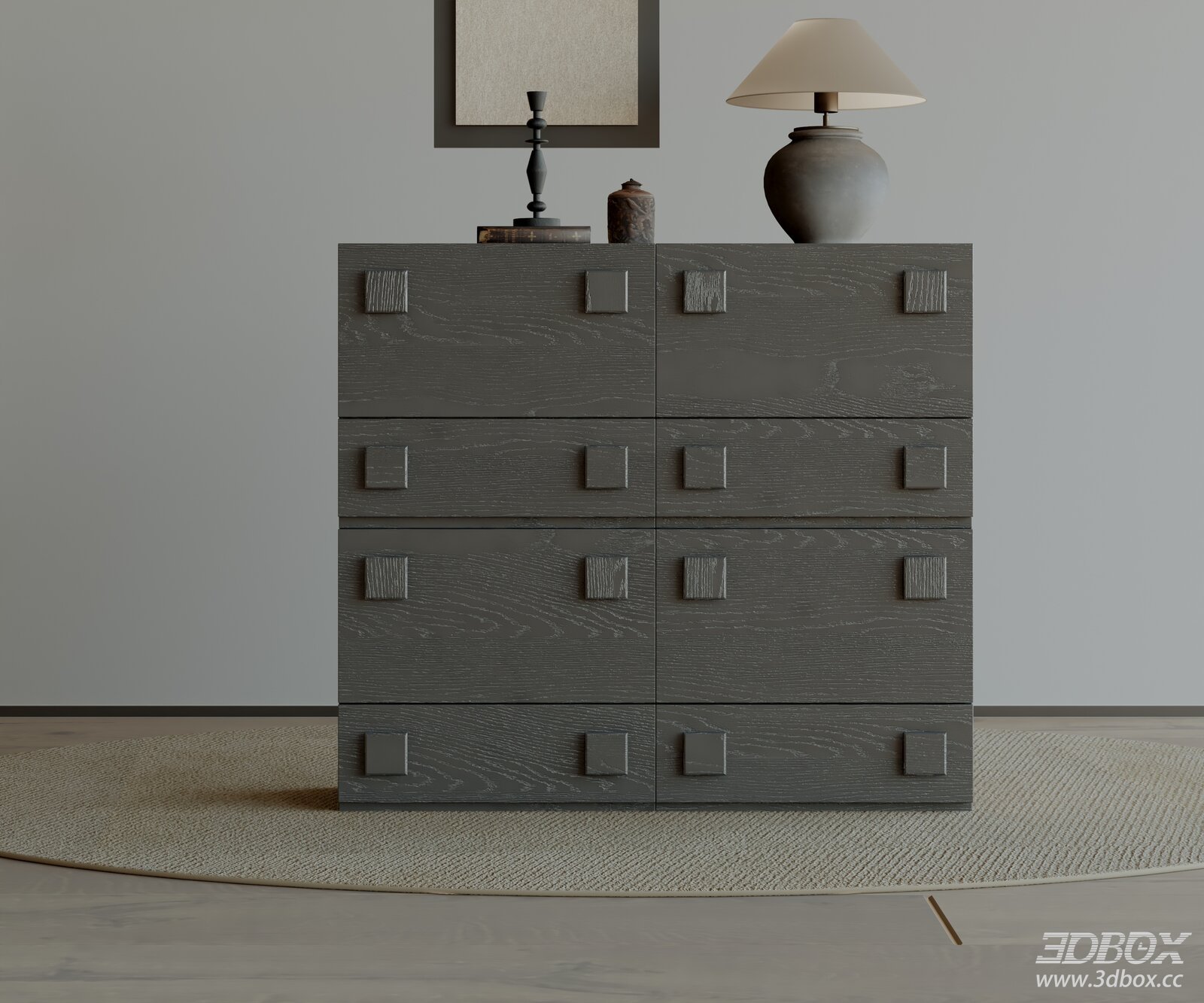 Modern Dark Oak Chest of Drawers Sideboard