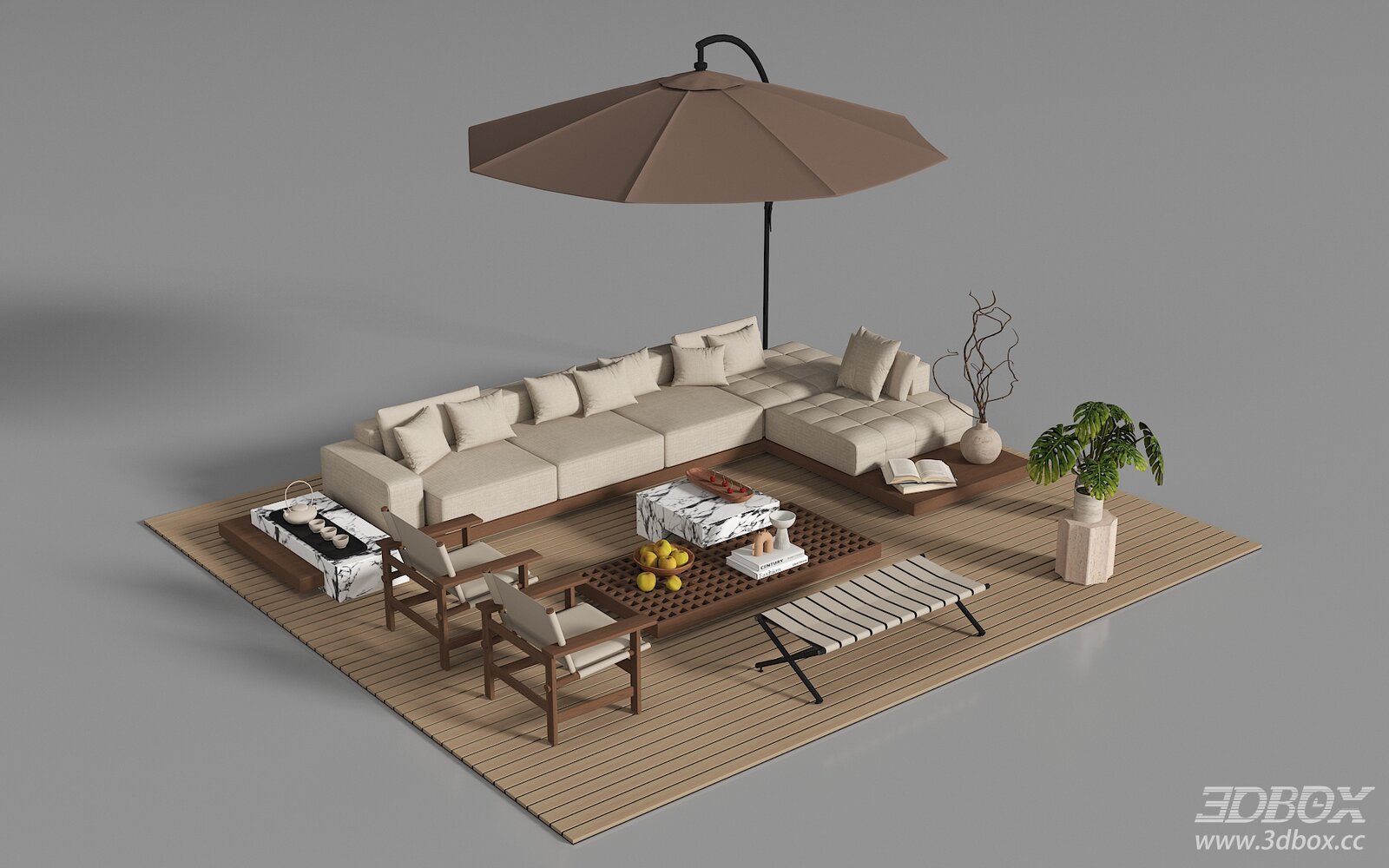 Modern Outdoor Sofa and Coffee Table Furniture Set
