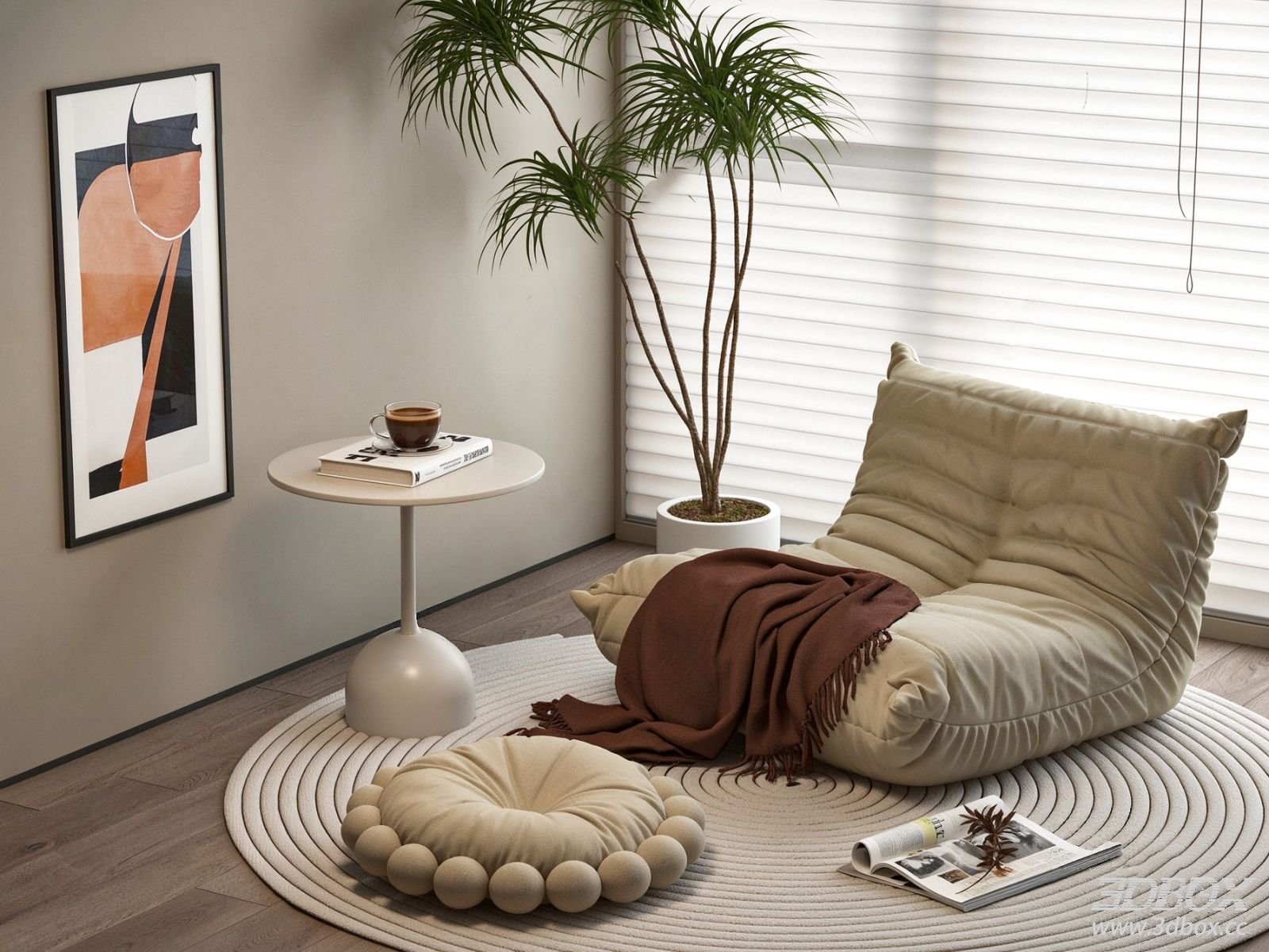 Modern Minimalist Living Room Lounge Sofa Side Table Set