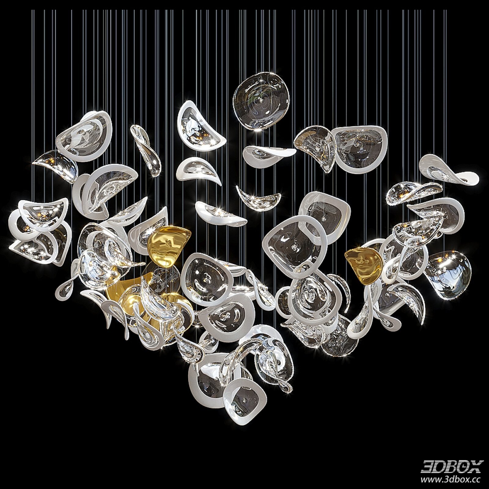 Artistic Glass Crystal Ceiling Chandelier