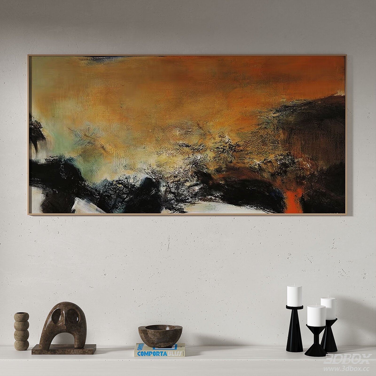 Modern Wabi Sabi Abstract Wall Art Frame