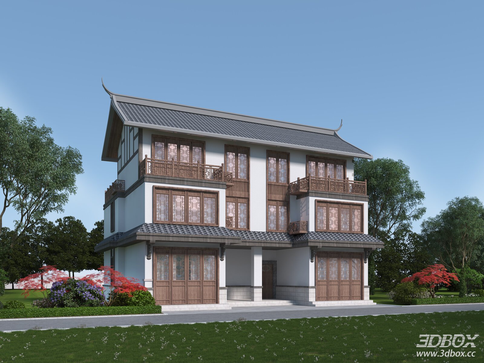 New Chinese Style Rural Villa Exterior Building