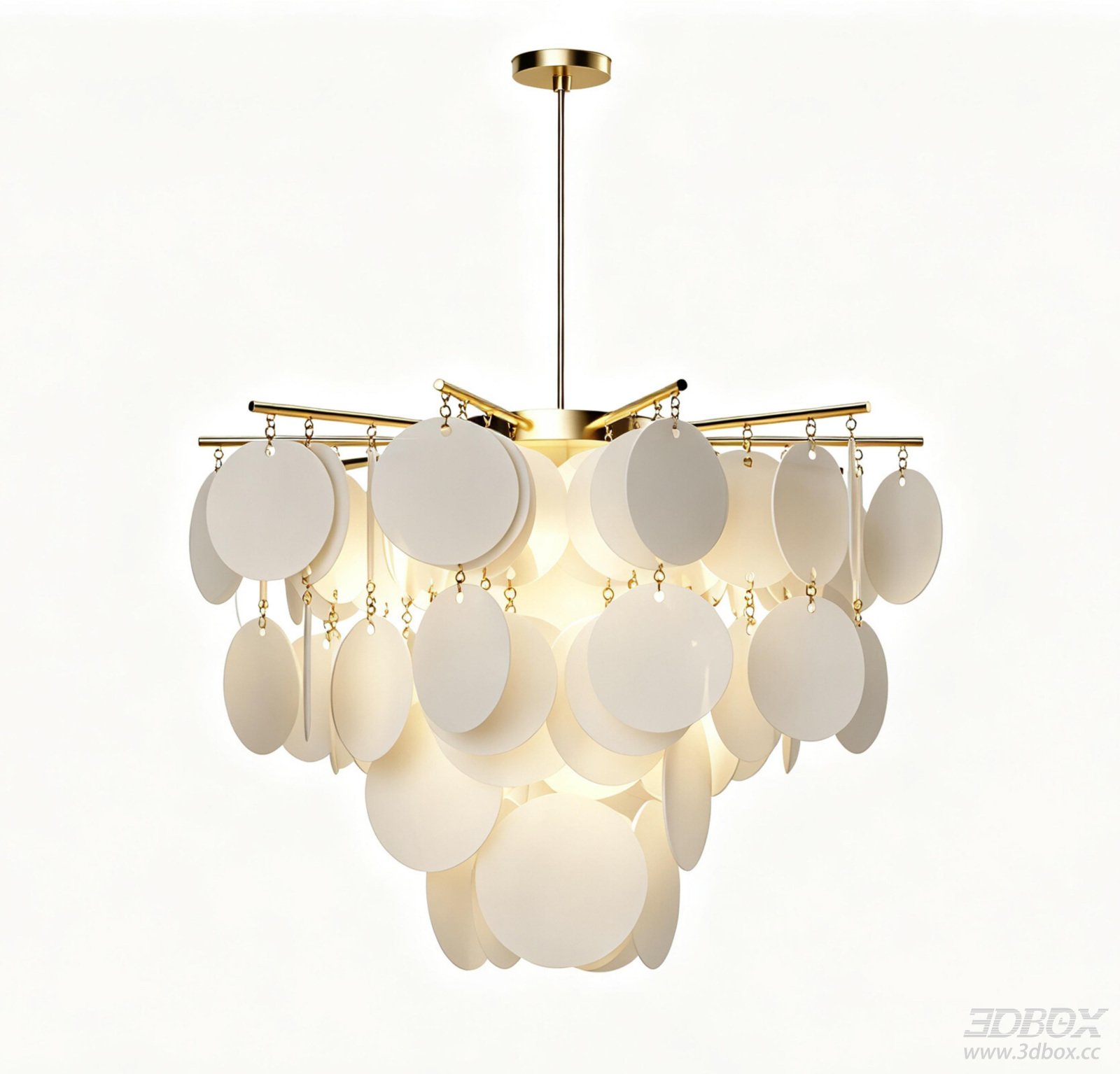 Modern Art Gold White Disc Ceiling Chandelier