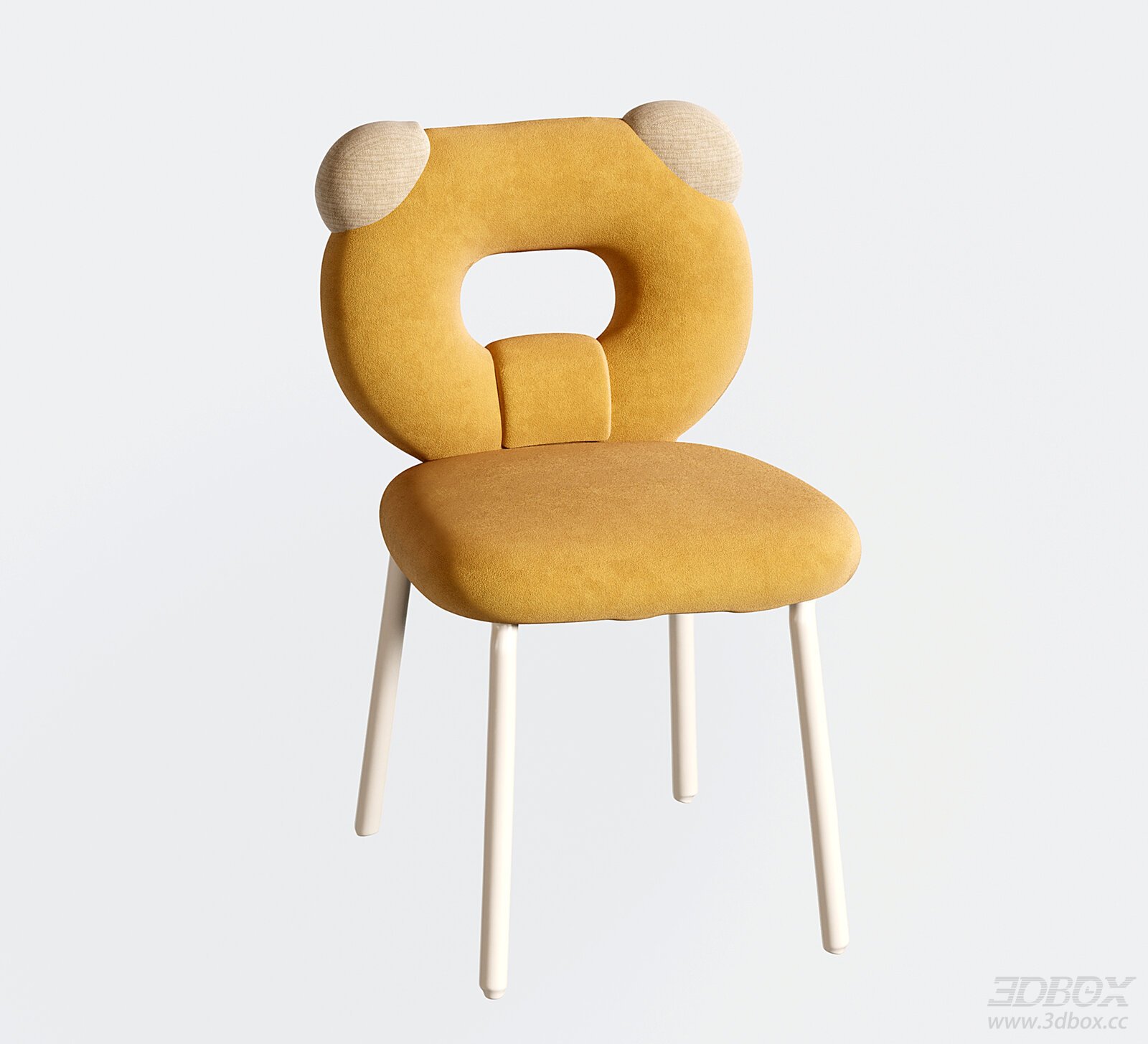 Modern Cute Bear Ear Fabric Upholstered Dining Dressing Chair