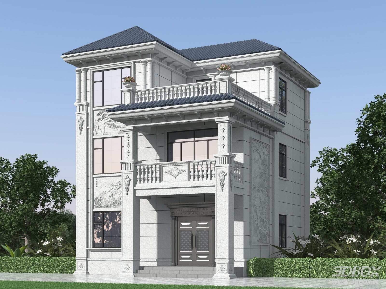 European Style Luxury Villa Exterior Facade