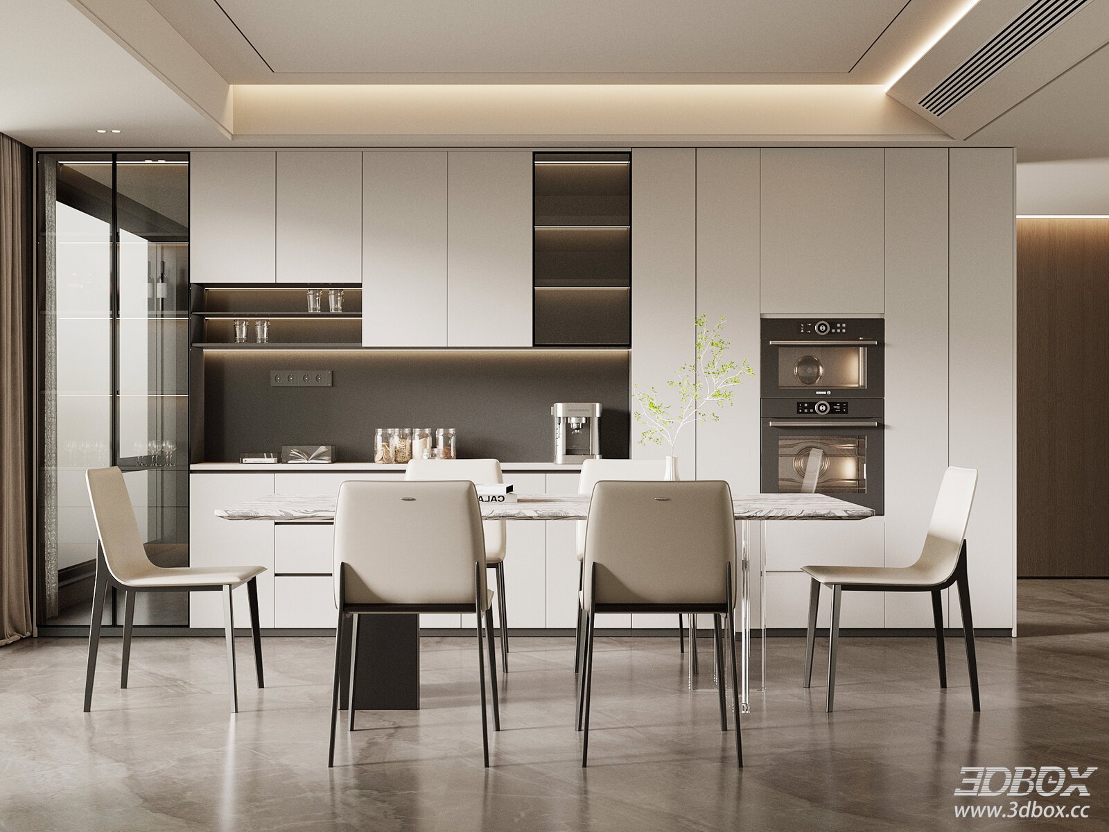 Modern Italian Style Kitchen and Dining Room Set
