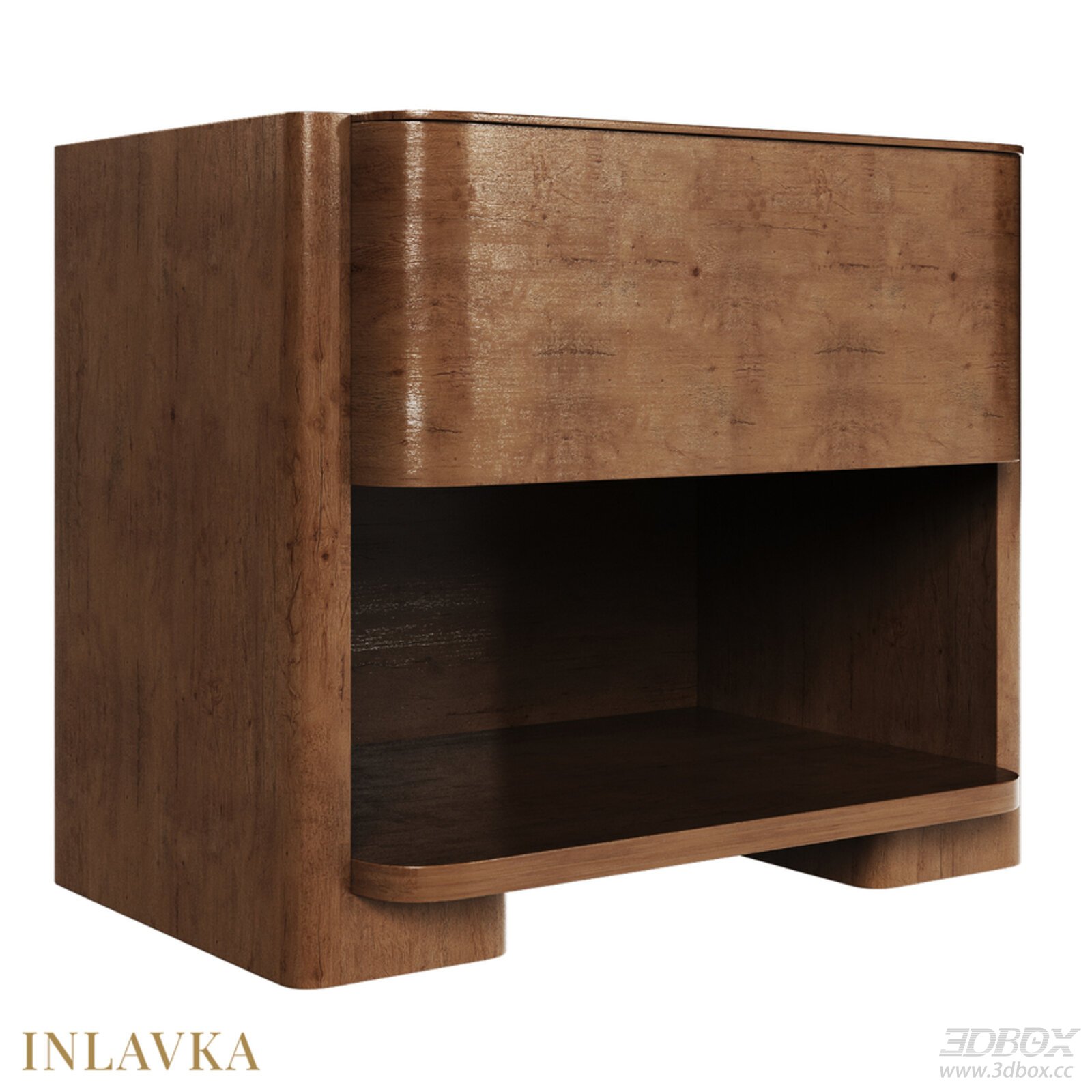 Modern Minimalist Walnut Wooden Nightstand 65cm