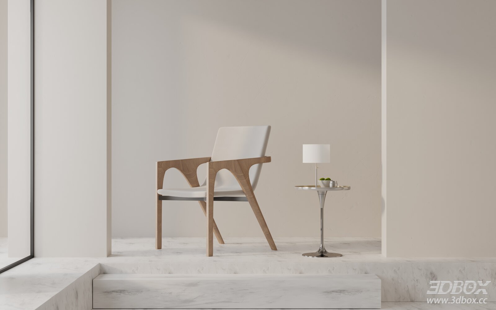 Modern Minimalist Wooden Frame Armchair
