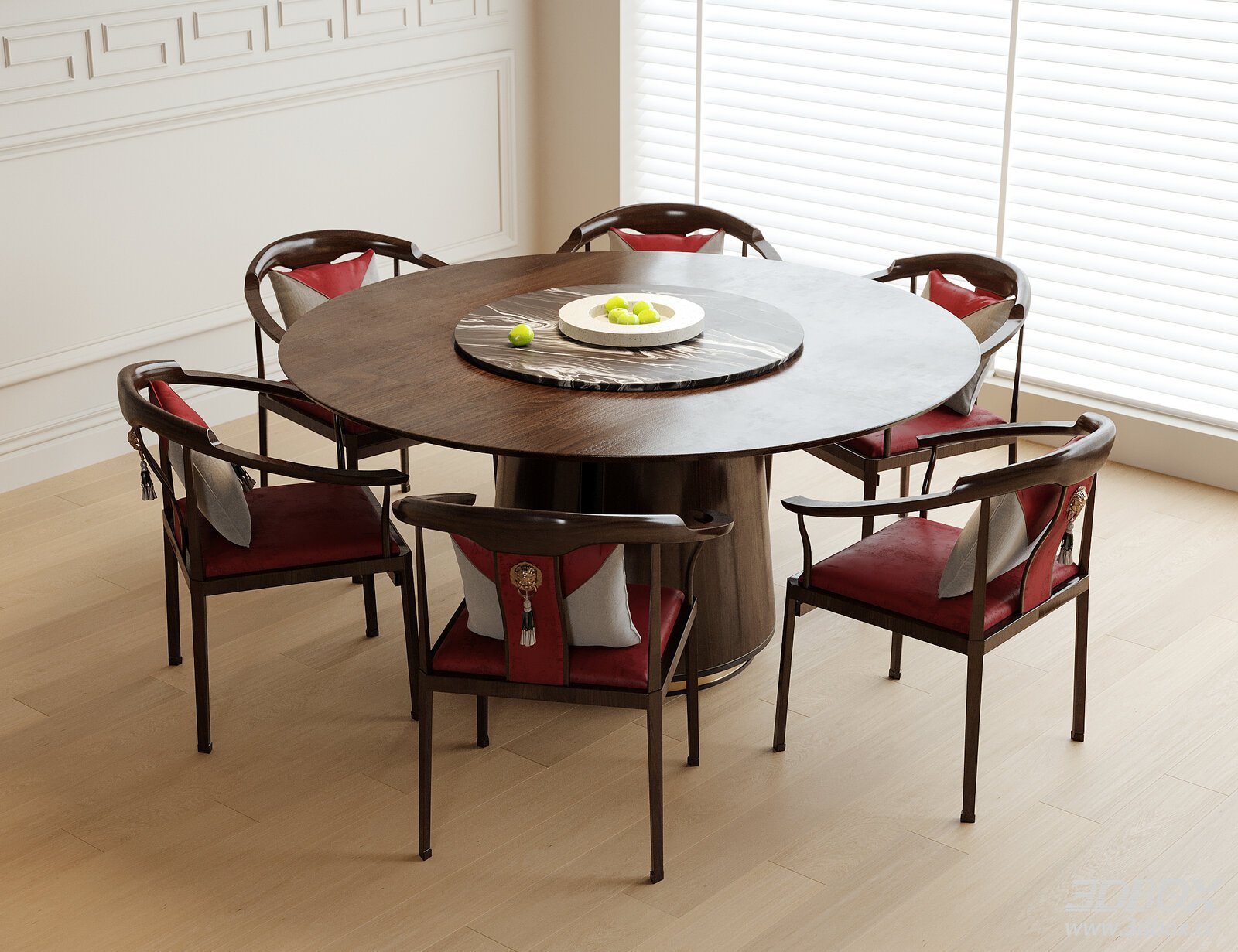 New Chinese Style Round Dining Table and Chairs Set