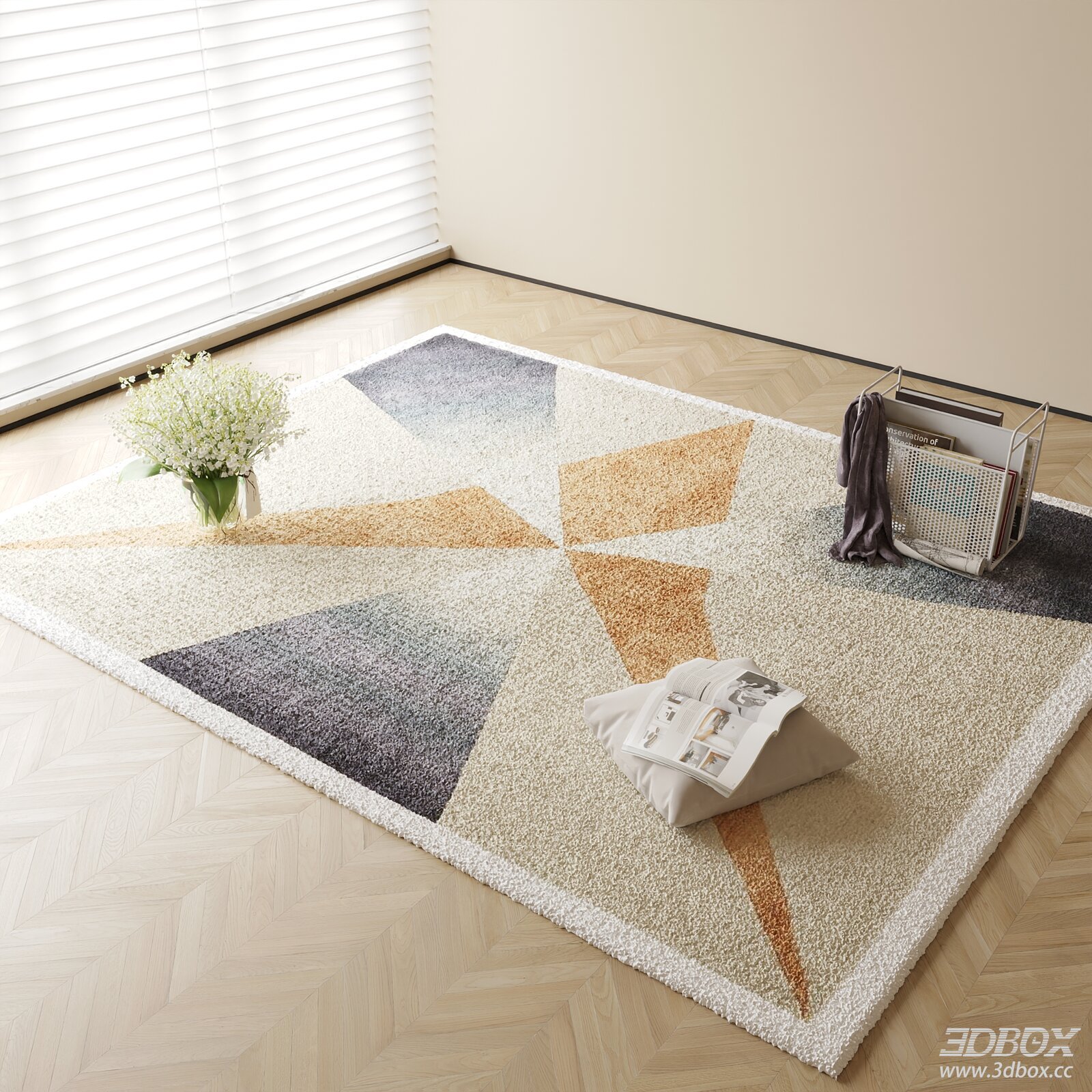 Modern Geometric Plush Carpet