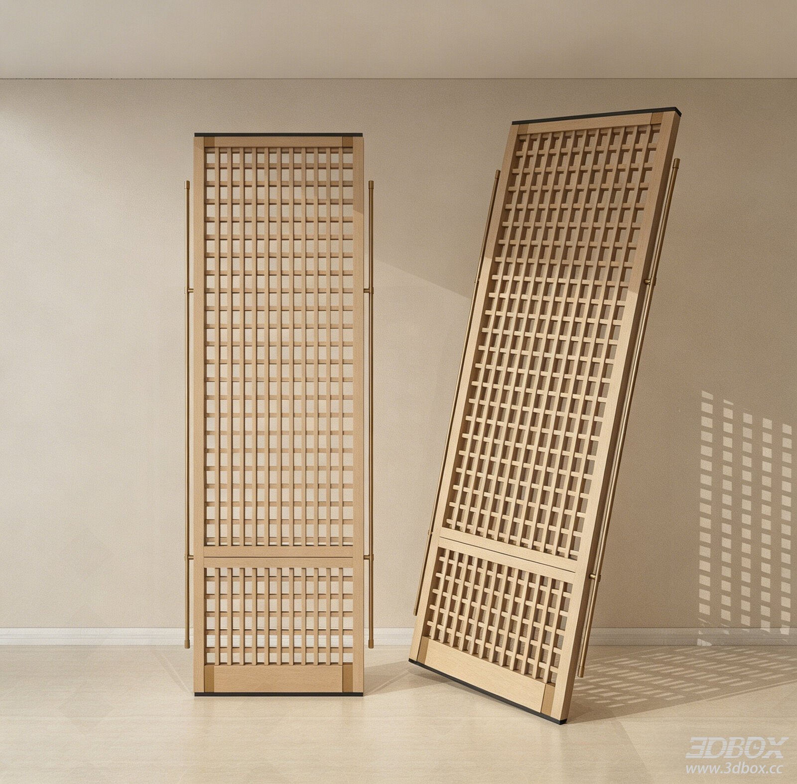 Modern Vintage Wooden Lattice Room Divider Partition