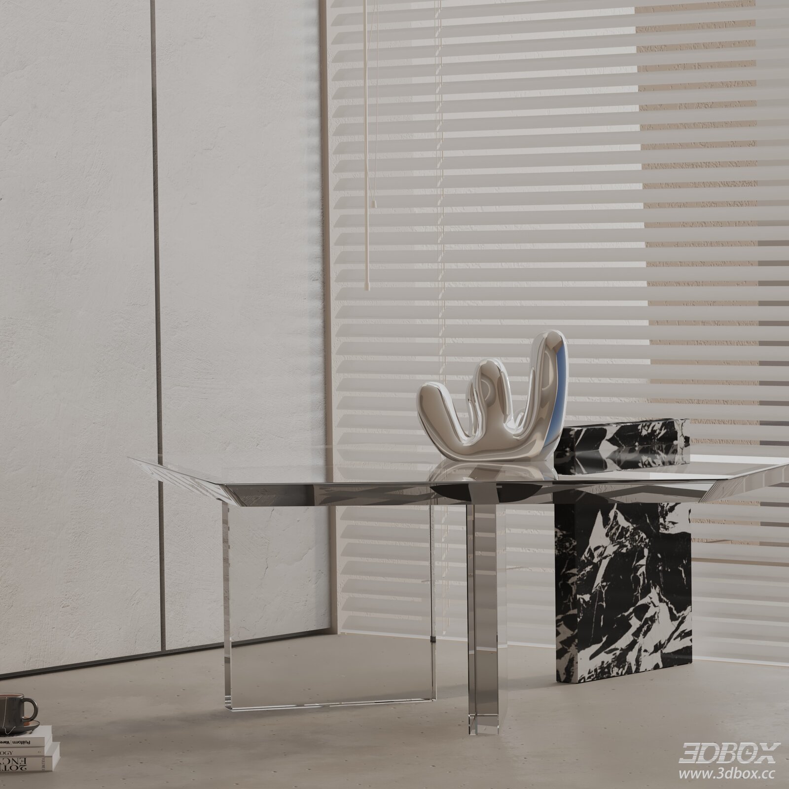 Modern Minimalist Acrylic Marble Base Coffee Table