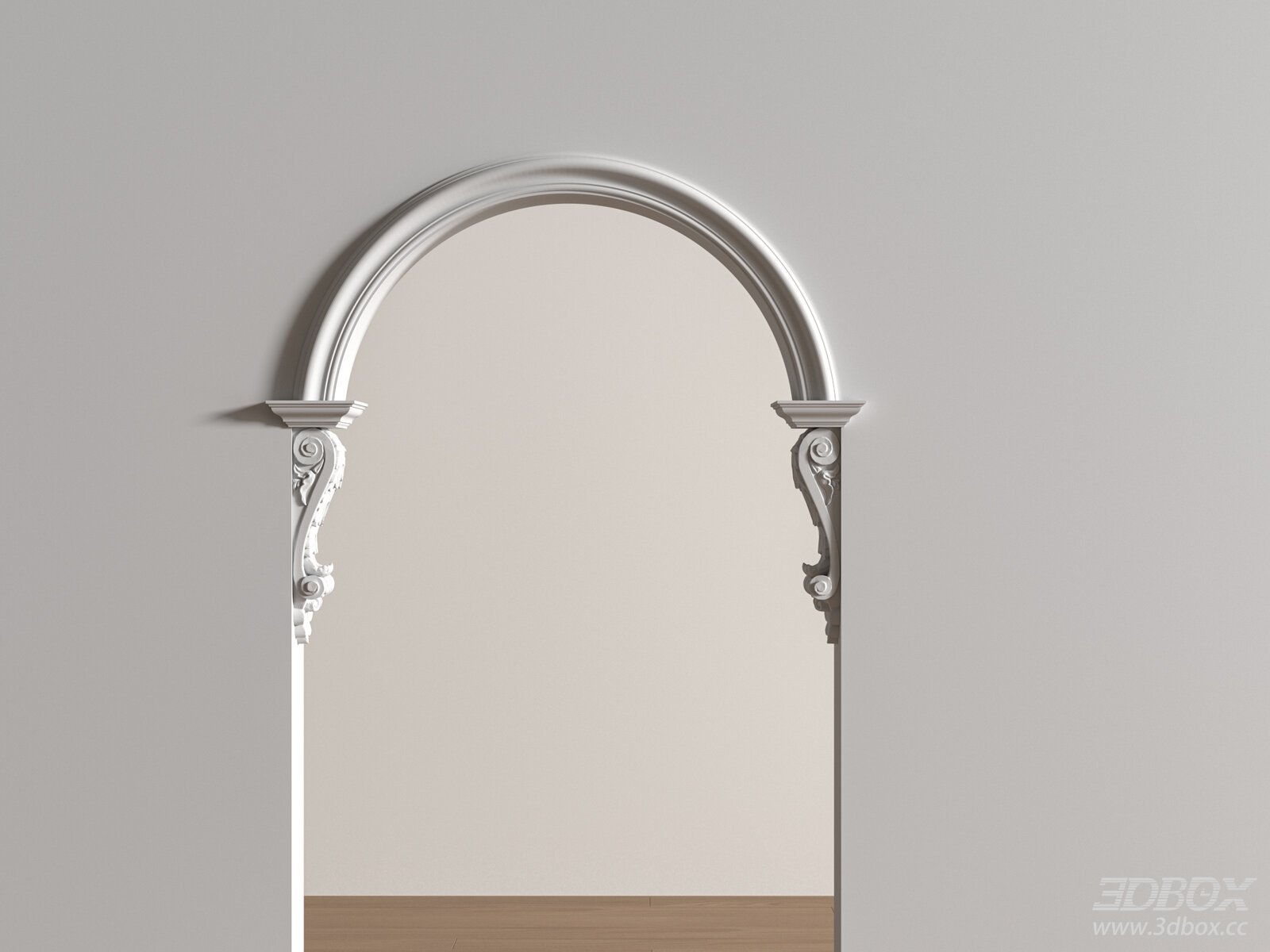 Neoclassical Carved Arched Door Frame Plaster Molding