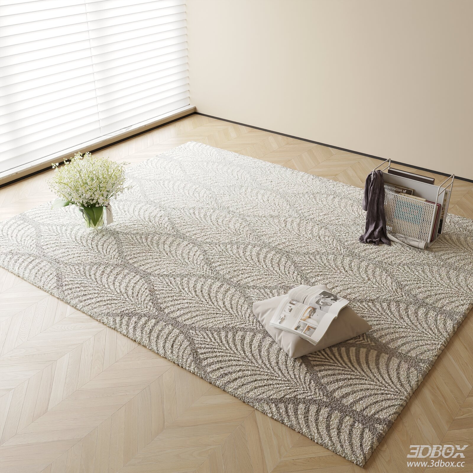 Modern Minimalist Leaf Pattern Soft Carpet