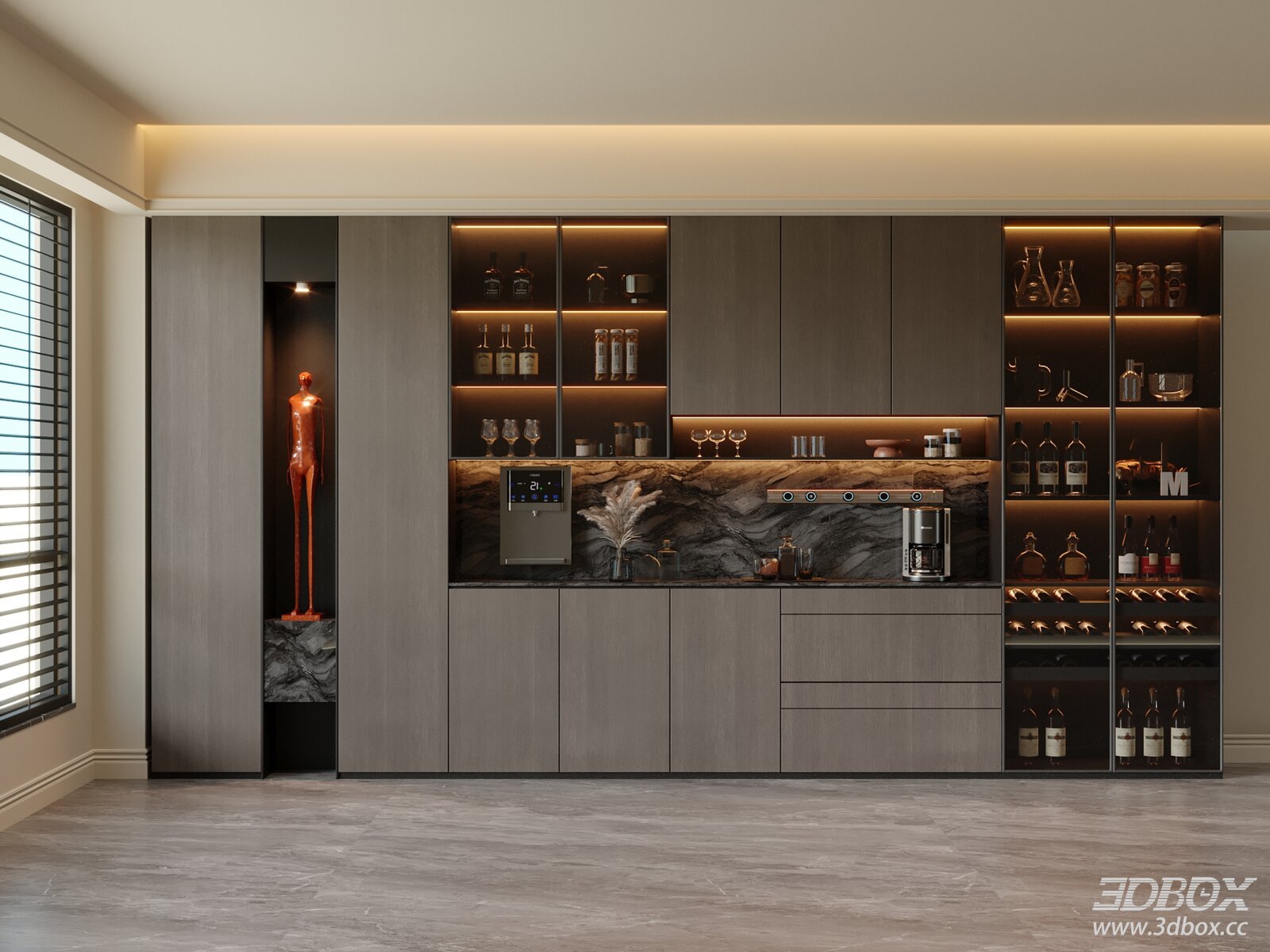Modern Mid-century Sideboard Wine Cabinet