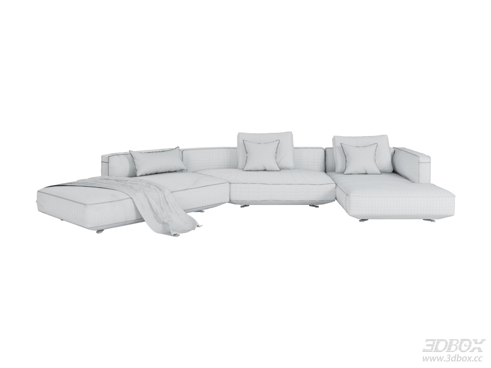 Modern Zanotta Corner Sectional Fabric Sofa Set