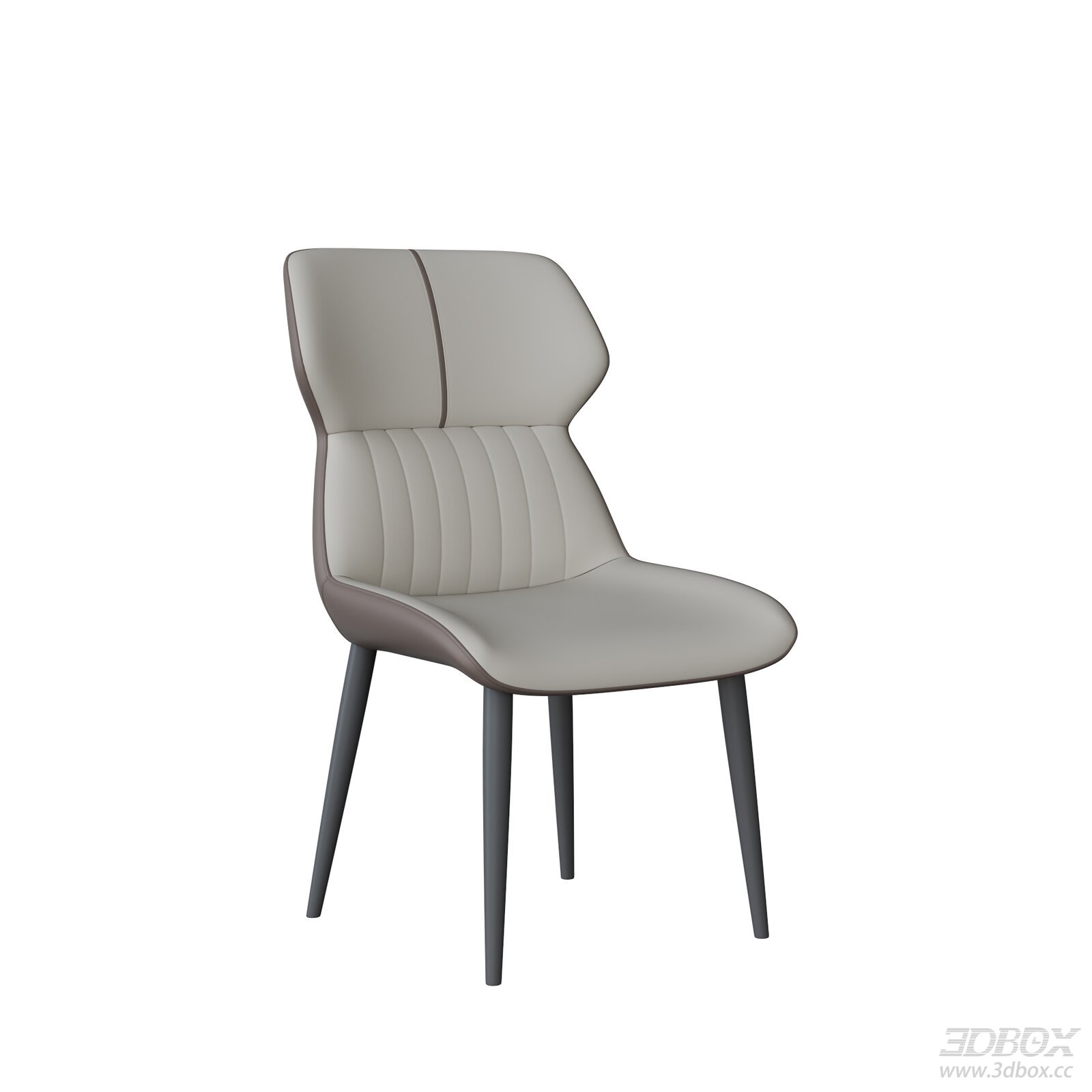 Modern Upholstered Leather Dining Chair with Metal Legs