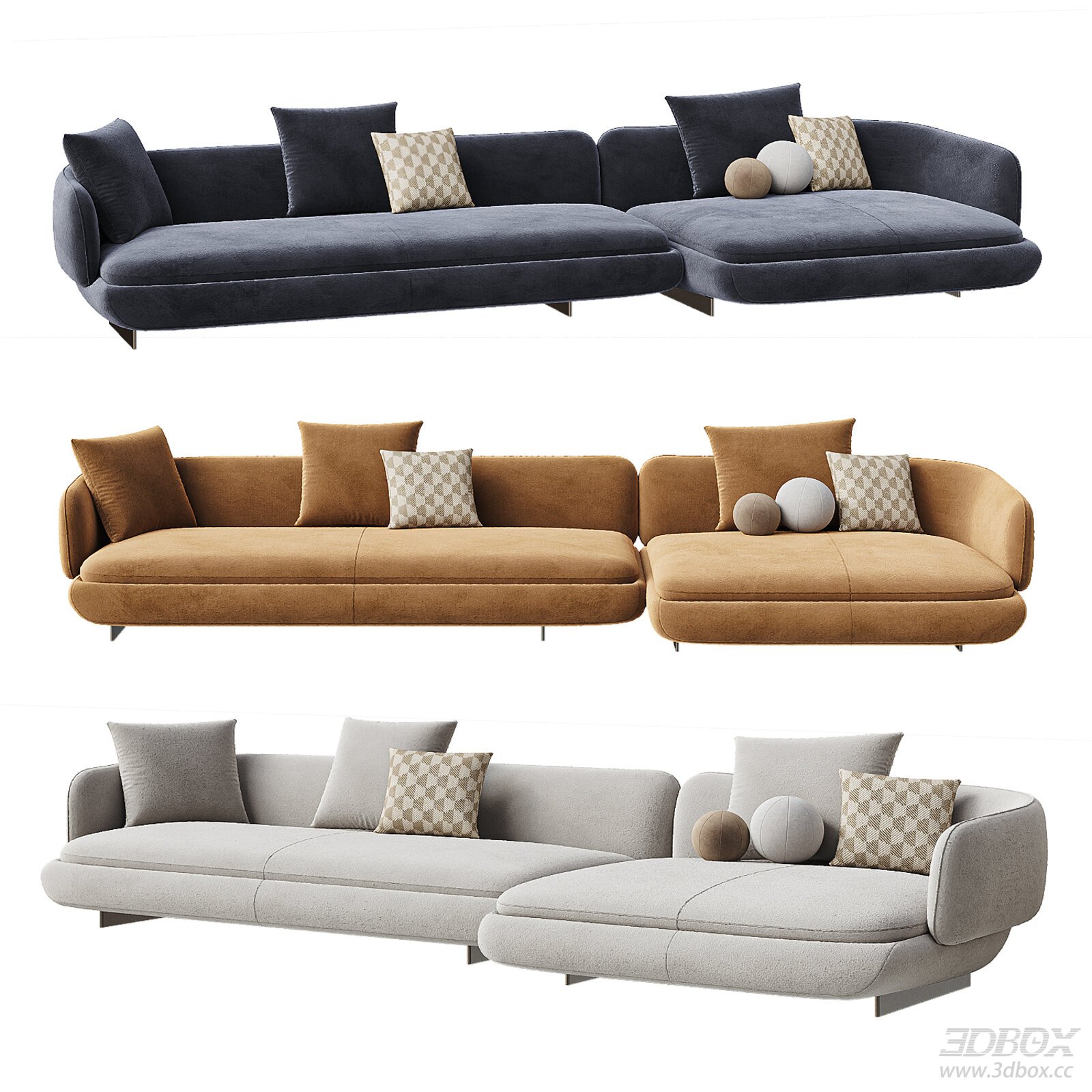 Modern Italian Minotti Vivienne L-shaped Sectional Sofa Set