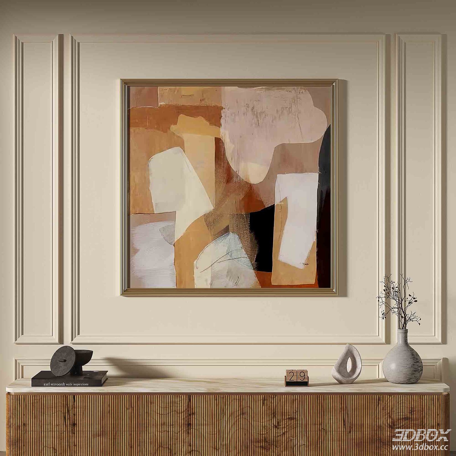 French Minimalist Abstract Framed Wall Art