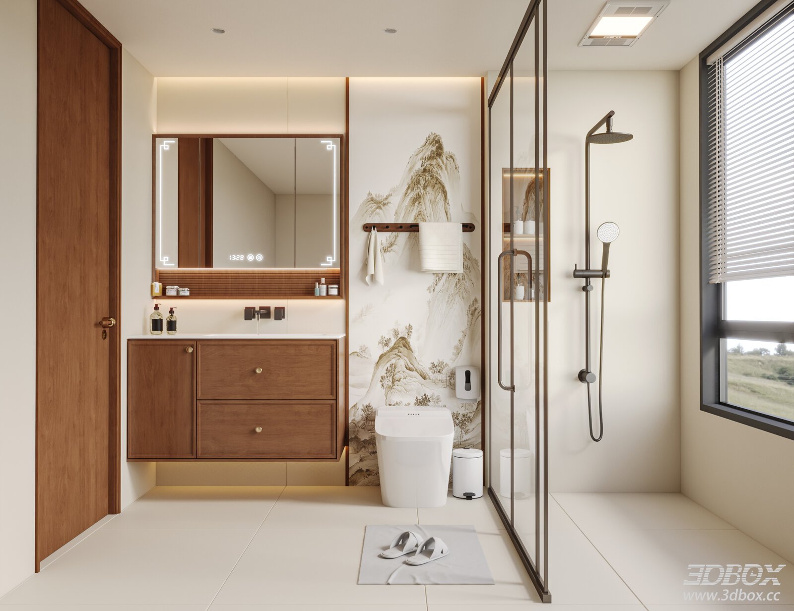 New Chinese Song Style Aesthetic Bathroom Scene