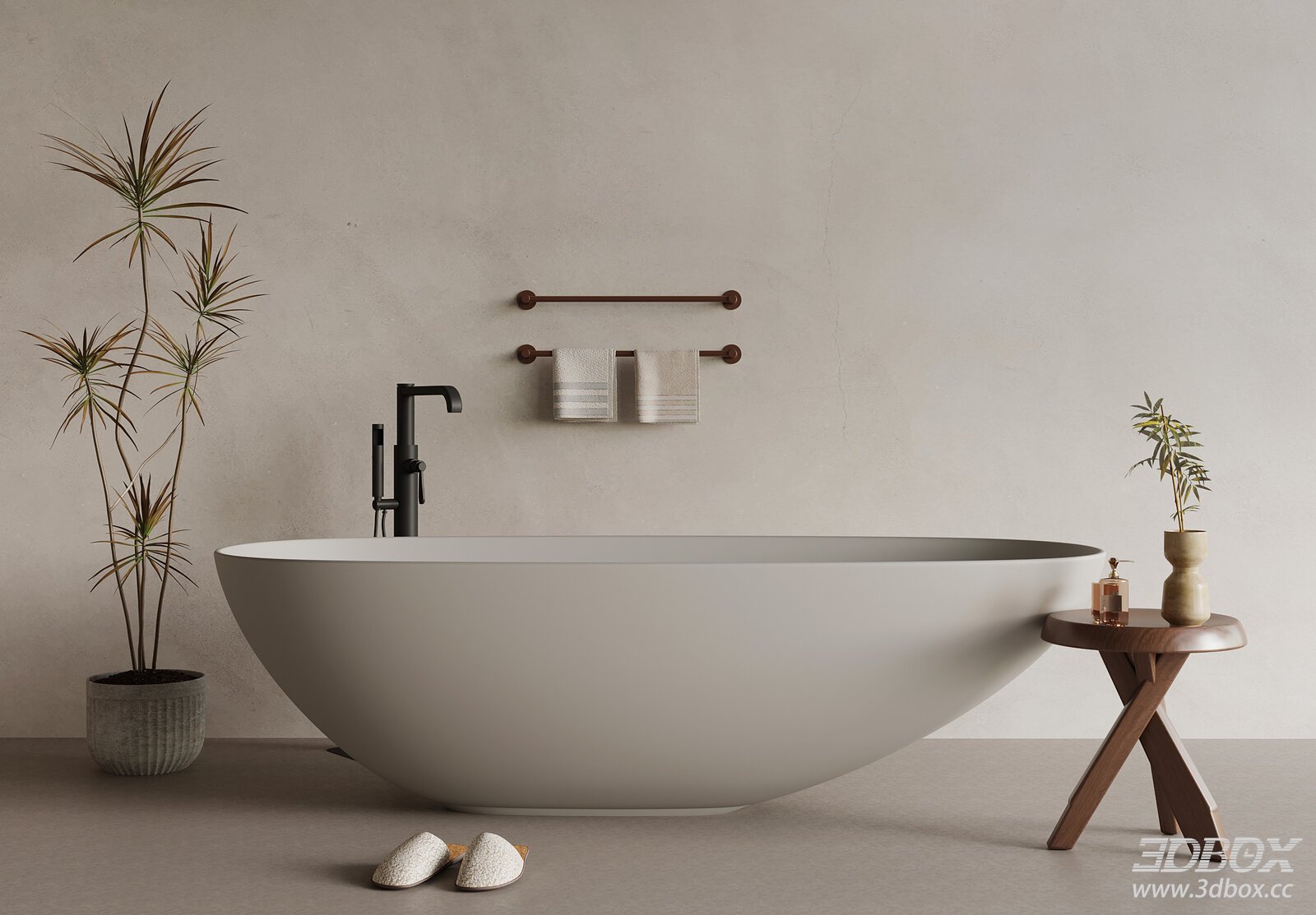 Modern Freestanding Matte Bathtub Bathroom Scene