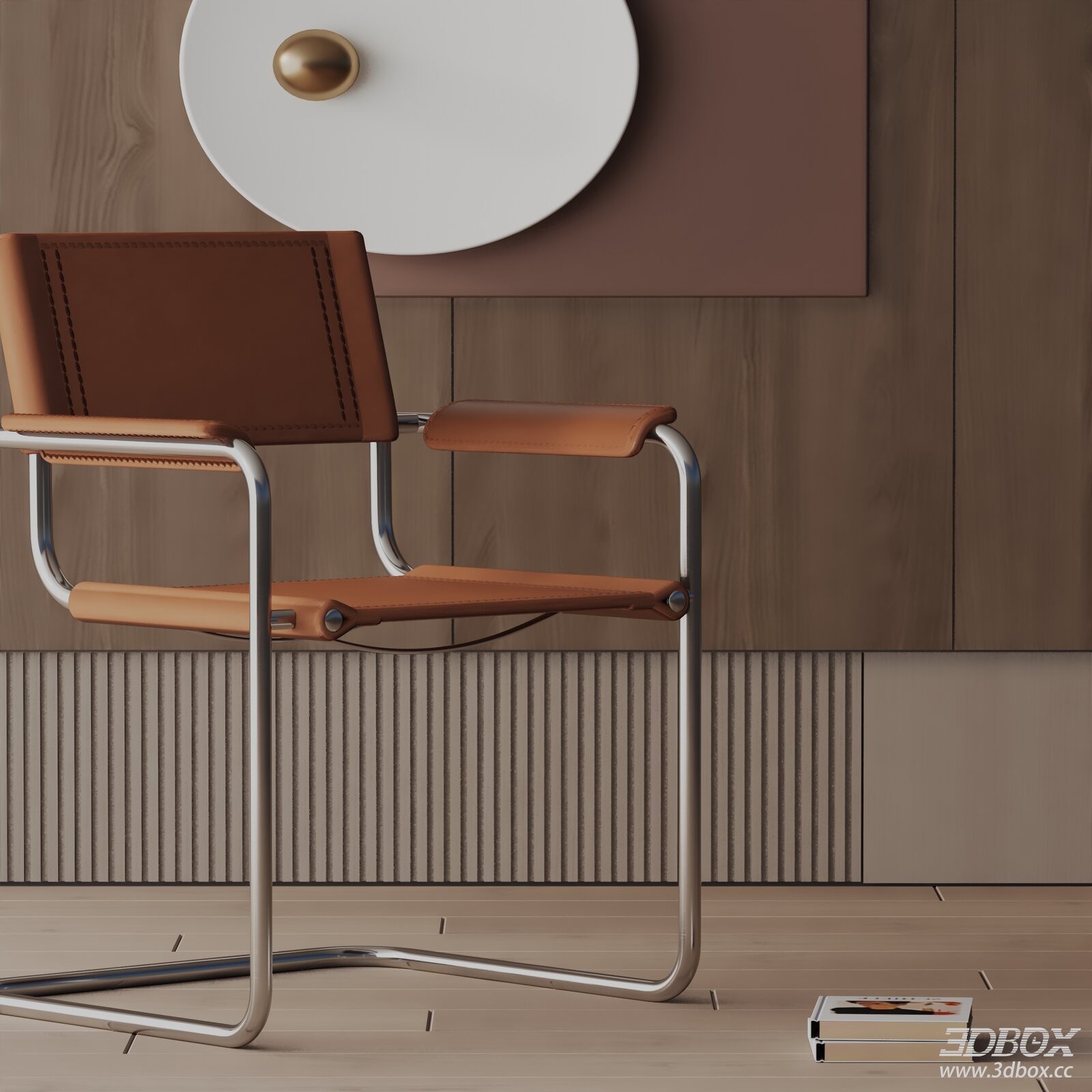 Modern Leather Dining Chair with Metal Frame