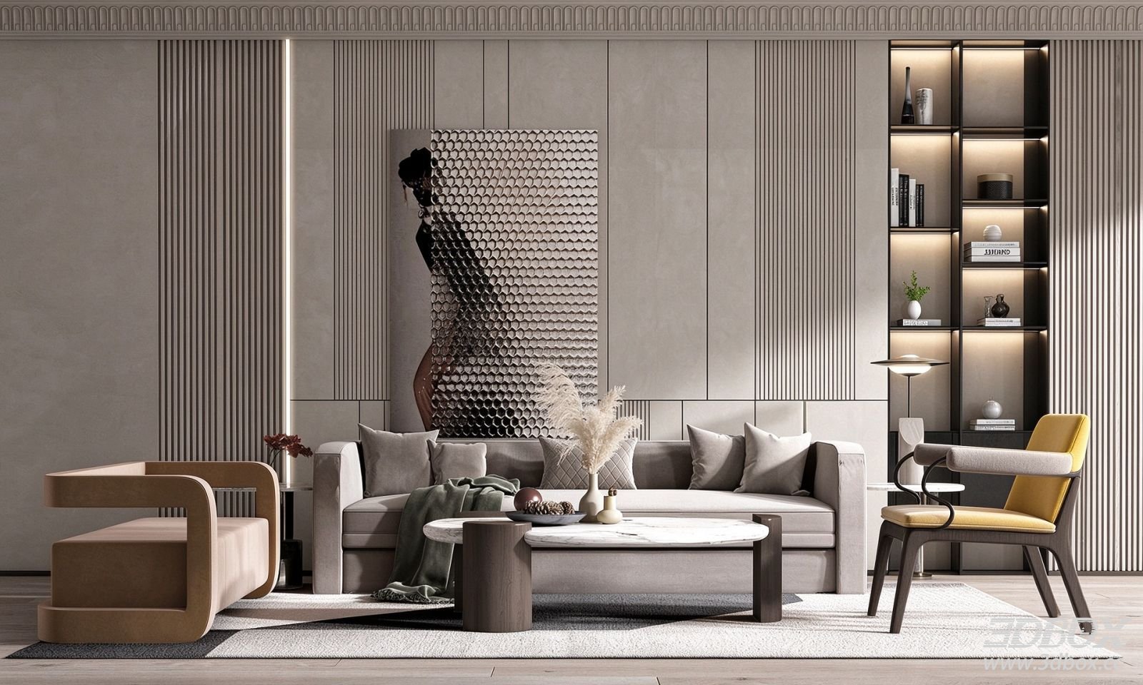 Modern Luxury Living Room Sofa and Coffee Table Set