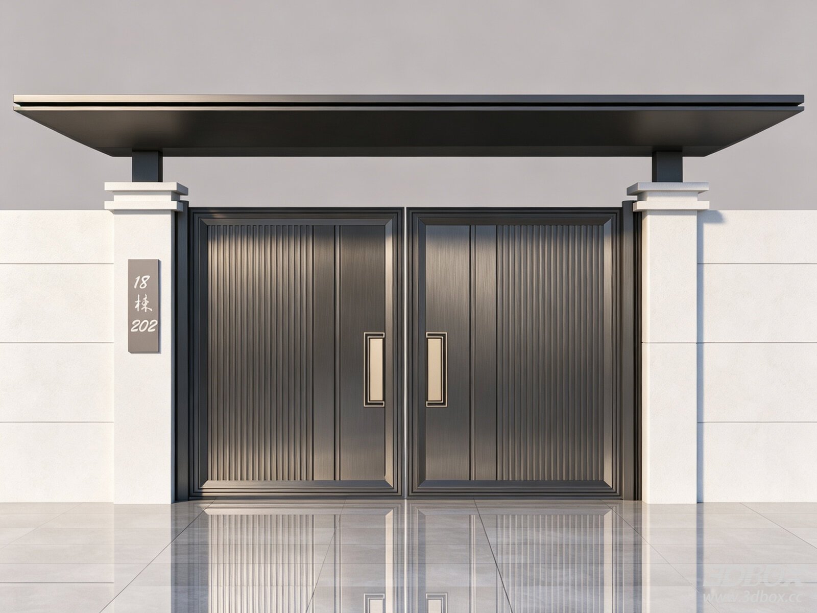Modern Luxury Villa Double Aluminum Alloy Entry Gate