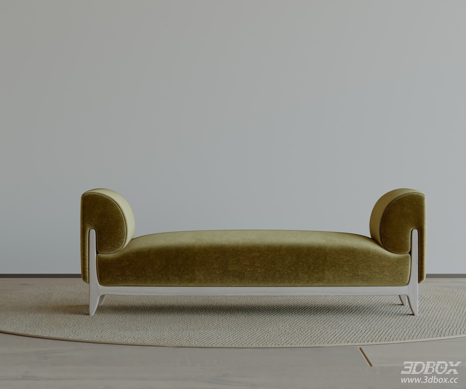 Modern Velvet Upholstered Entry Bench with Light Wood Frame