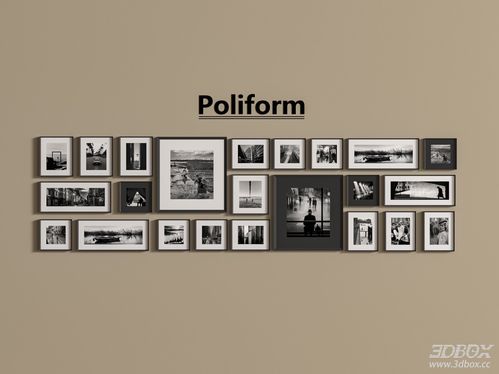 Modern Black White Photo Frame Gallery Wall Set
