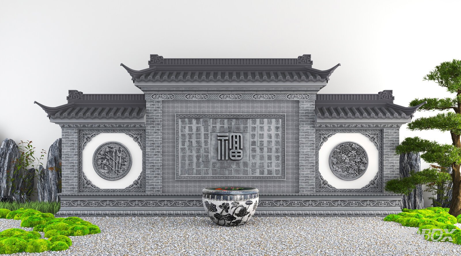 Traditional Chinese Style Screen Wall Shadow Wall